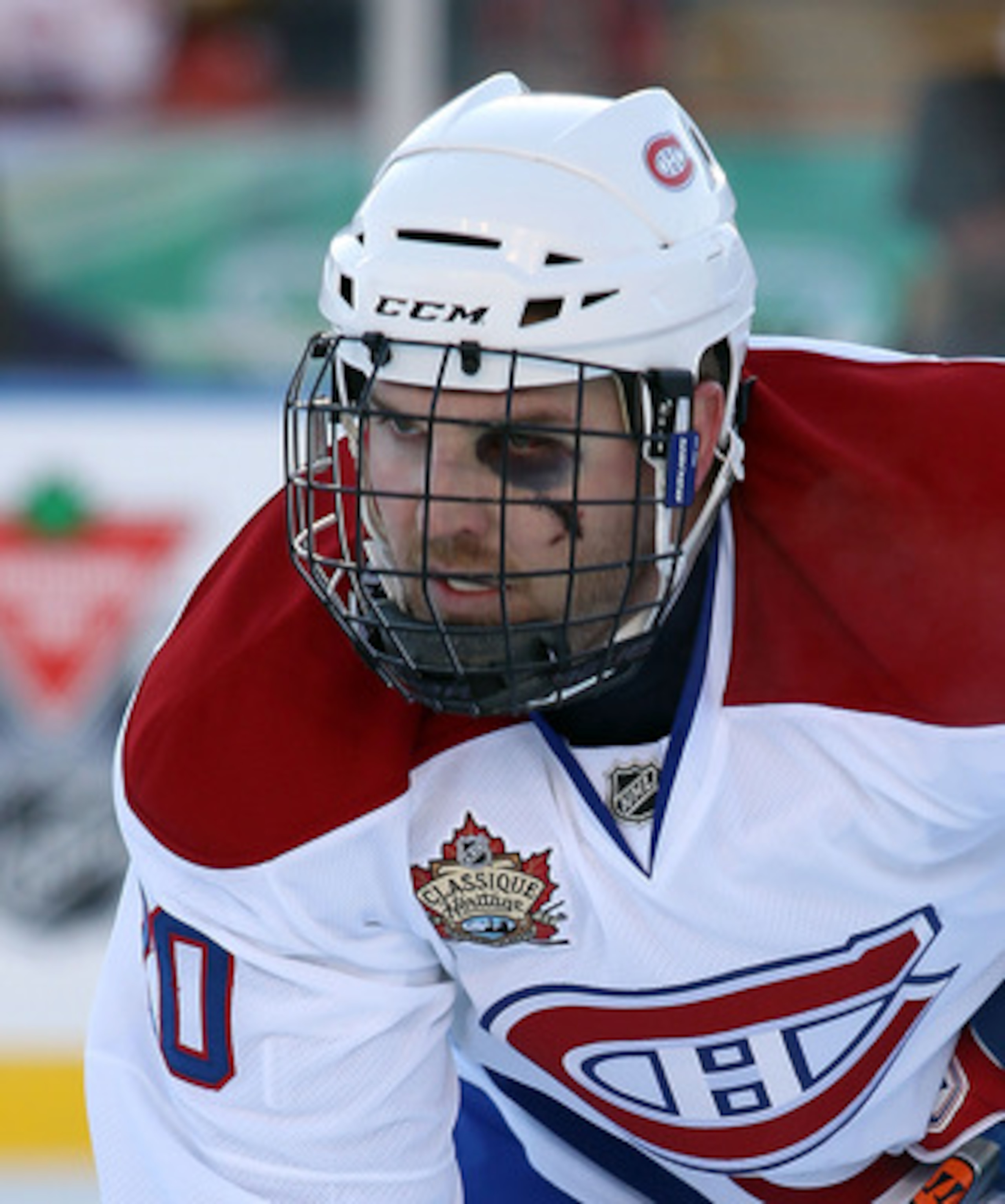 CALGARY, AB - FEBRUARY 20: James Wisniewski #20 of the Montreal Canadiens skates against the Calgary Flames during the 2011 NHL Heritage Classic Game at McMahon Stadium on February 20, 2011 in Calgary, Alberta, Canada. The Flames defeated the Canadiens 4-