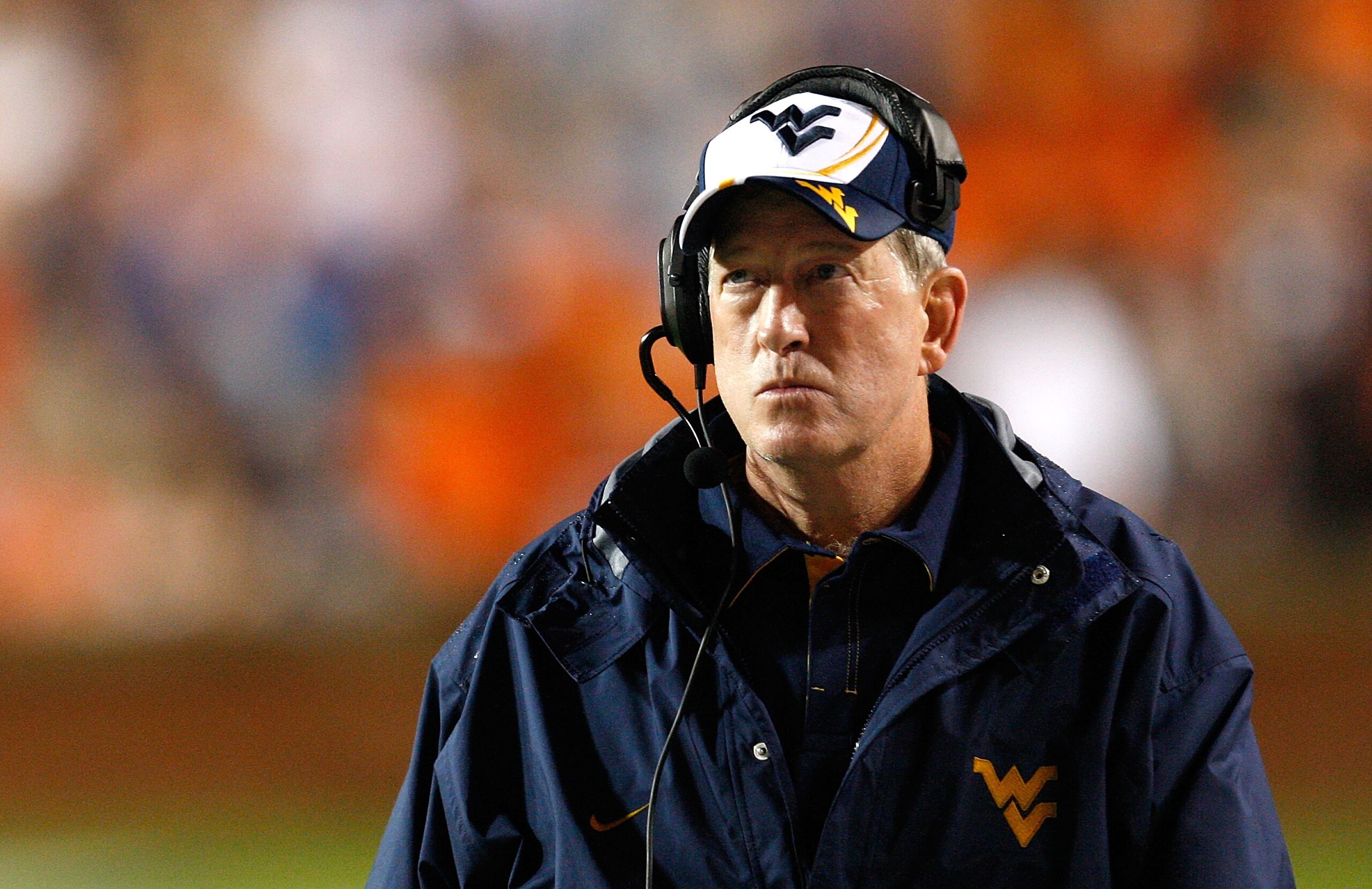 AUBURN, AL - SEPTEMBER 19:  Head coach Bill Stewart of the West Virginia Mountaineers against the Auburn Tigers at Jordan-Hare Stadium on September 19, 2009 in Auburn, Alabama.  (Photo by Kevin C. Cox/Getty Images)