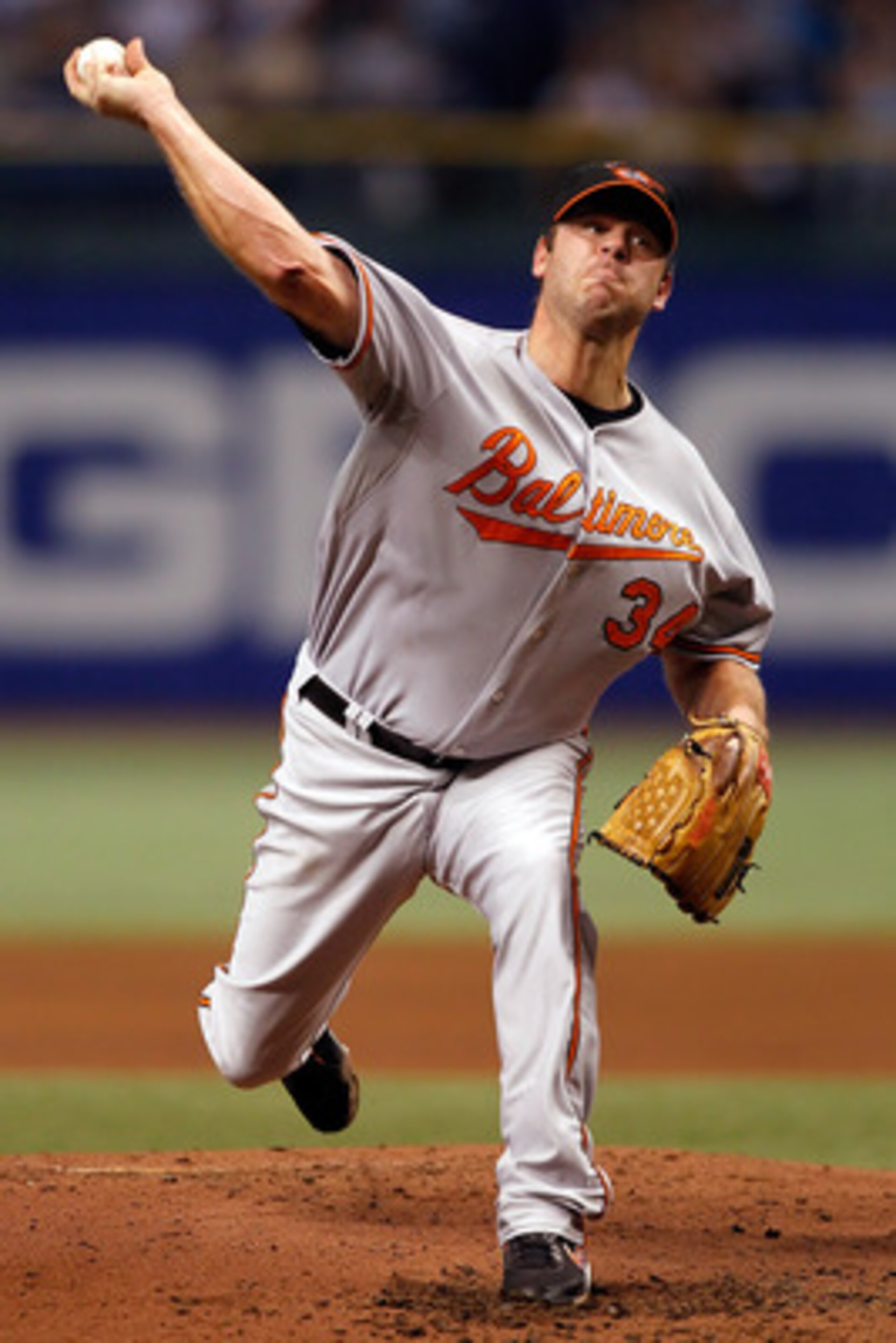 ST. PETERSBURG, FL - SEPTEMBER 29:  Pitcher Kevin Millwood #34 of the Baltimore Orioles pitches against the Tampa Bay Rays during the game at Tropicana Field on September 29, 2010 in St. Petersburg, Florida.  (Photo by J. Meric/Getty Images)