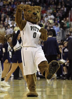 WASHINGTON - MARCH 19:  The Pittsburgh Panther mascot celebrates during the third round of the 2011 NCAA men's basketball tournament against Butler University at Verizon Center on March 19, 2011 in Washington, DC.  (Photo by Nick Laham/Getty Images)
