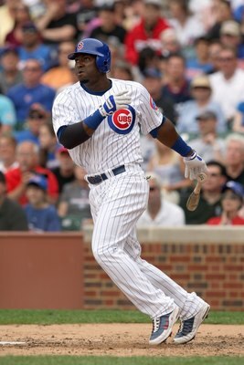CHICAGO - JUNE 17: Milton Bradley #21 of the Chicago Cubs swings at the pitch during the game against the Chicago White Sox on June 17, 2009 at Wrigley Field in Chicago, Illinois. (Photo by Jonathan Daniel/Getty Images)