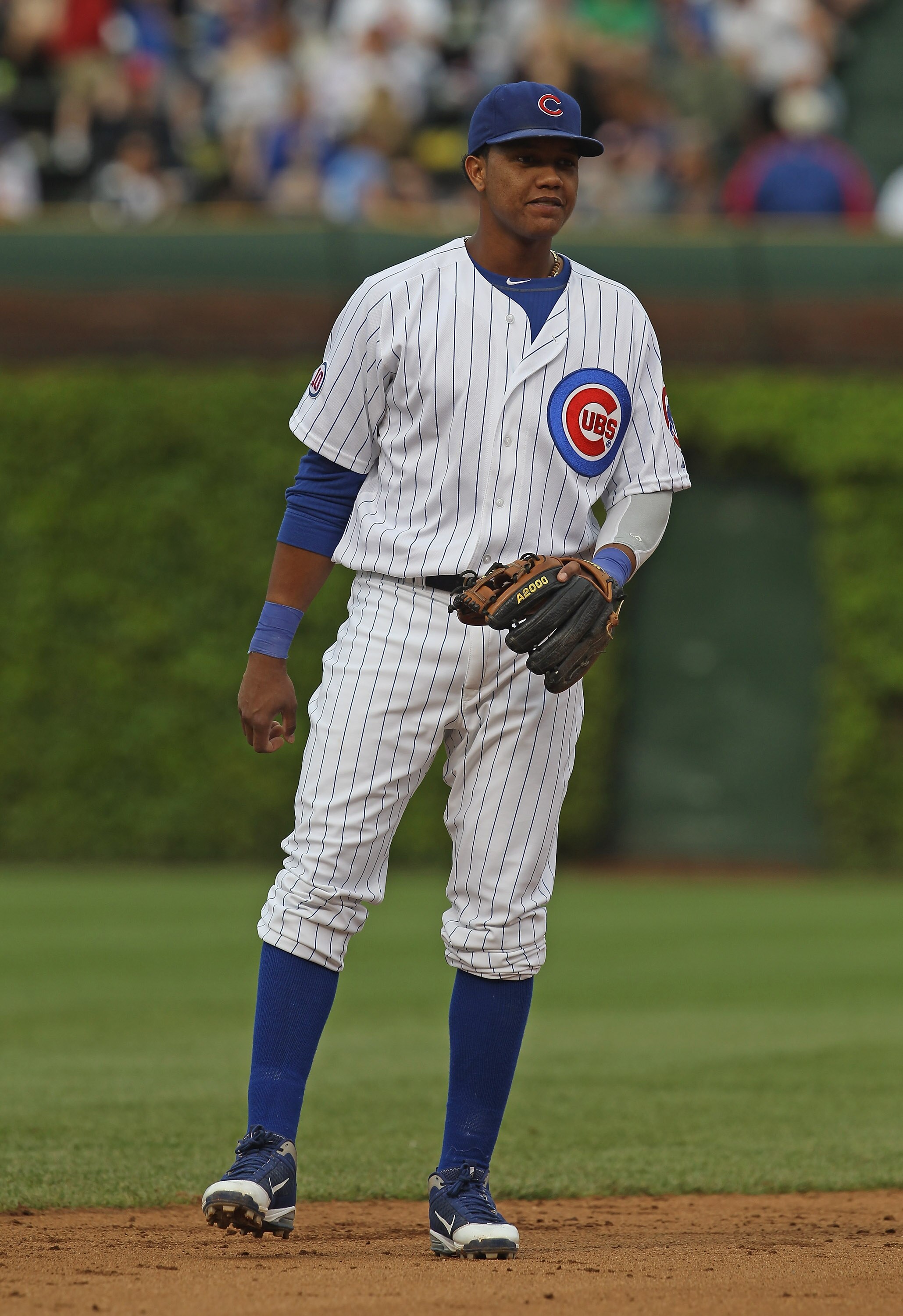 CHICAGO, IL - MAY 29:  Starlin Castro #13 of the Chicago Cubs waits for a pitch against the Pittsburgh Pirates at Wrigley Field on May 29, 2011 in Chicago, Illinois. The Cubs defeated the Pirates 3-2.  (Photo by Jonathan Daniel/Getty Images)