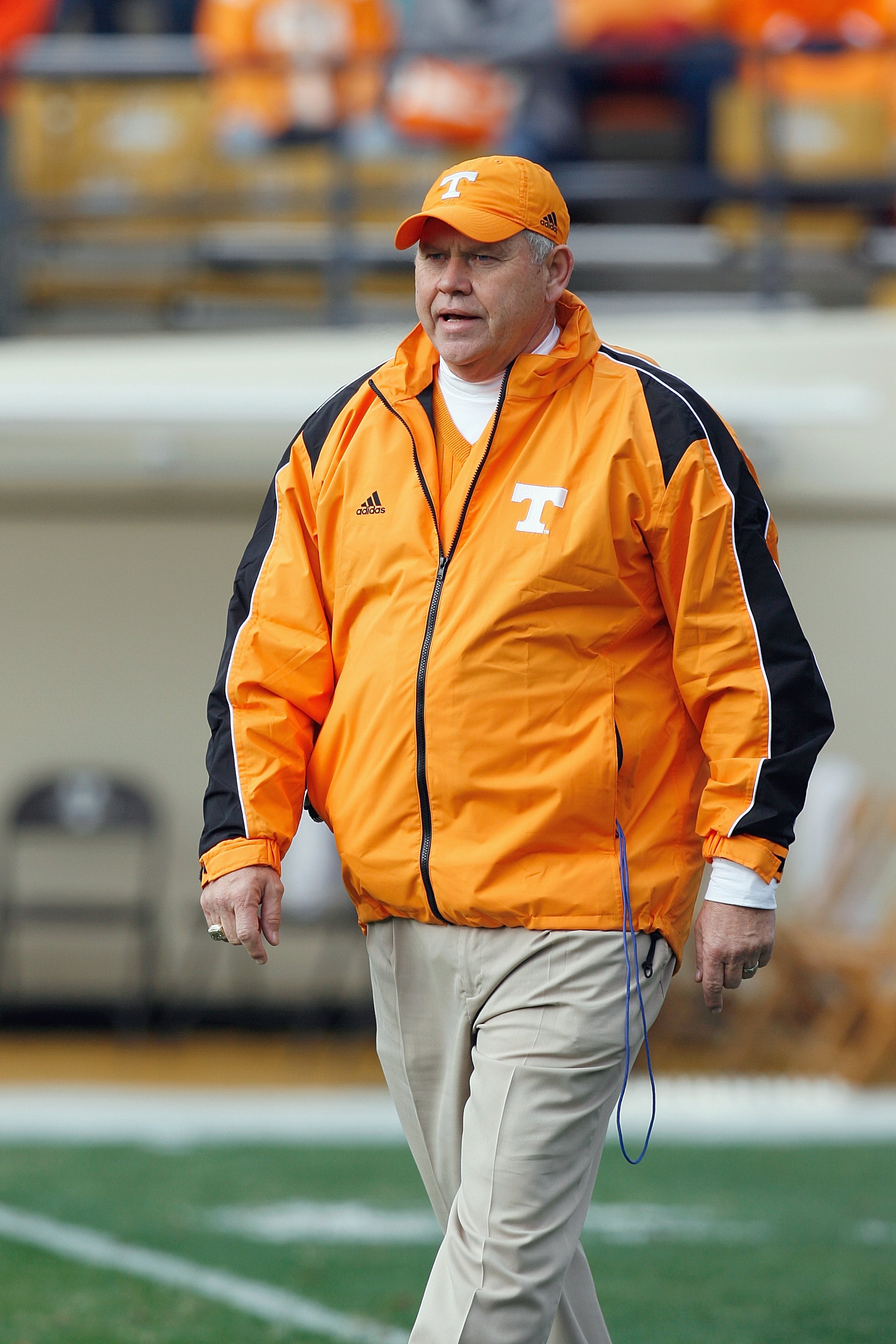 NASHVILLE, TN - NOVEMBER 22:  Head coach Phillip Fulmer of the Tennessee Volunteers walks on the field before the game against the Vanderbilt Commodores at Vanderbilt Stadium on November 22, 2008 in Nashville, North Carolina.  (Photo by Kevin C. Cox/Getty