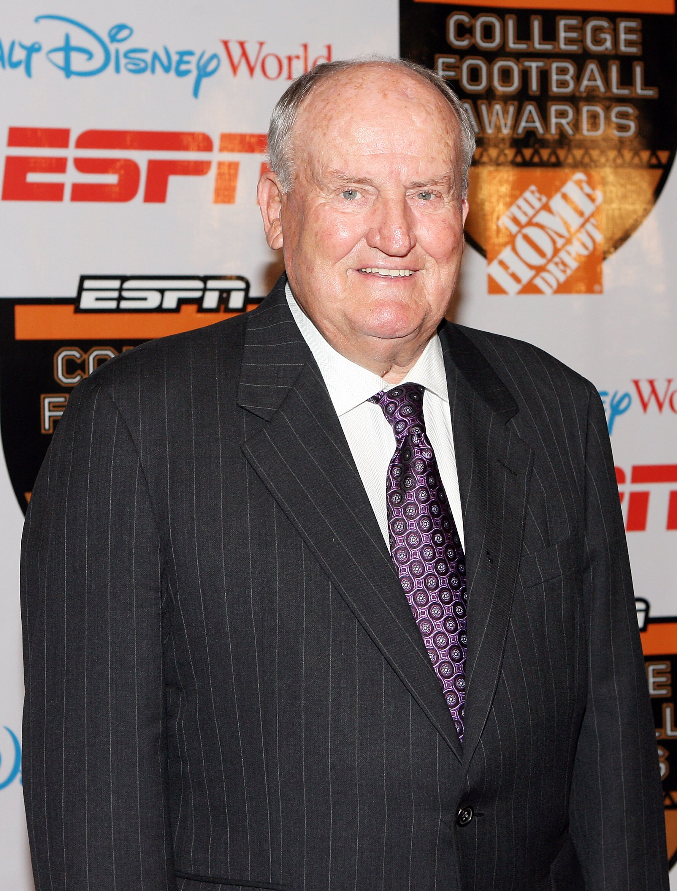 LAKE BUENA VISTA, FL - DECEMBER 10:  Former Brigham Young University coach Lavell Edwards poses after being honored for his Contributions to College Football Award during the Home Depot ESPNU College Football Awards at the Disney Boardwalk on December 10,