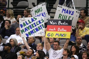 DALLAS - NOVEMBER 26:  Dallas Mavericks fans show their support during the game against the Washington Wizards at American Airlines Center November 26, 2007 in Dallas, Texas.  The Wizards won 110-98.  NOTE TO USER: User expressly acknowledges and agrees t