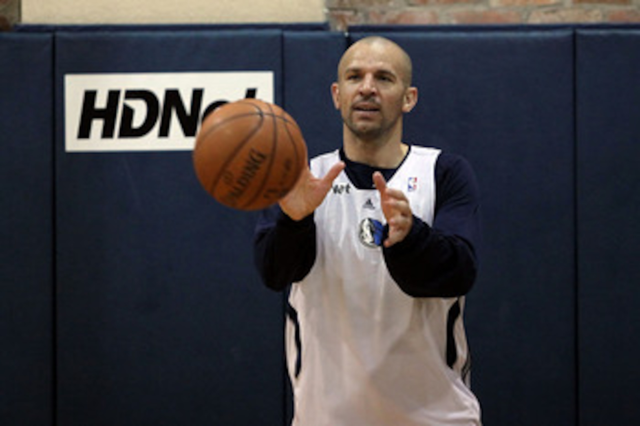 DALLAS, TX - JUNE 04:  Jason Kidd of the Dallas Mavericks warms up on the practice court during a practice session prior to Game 3 of the 2011 NBA Finals at the American Airlines Center on June 4, 2011 in Dallas, Texas. NOTE TO USER: User expressly acknow