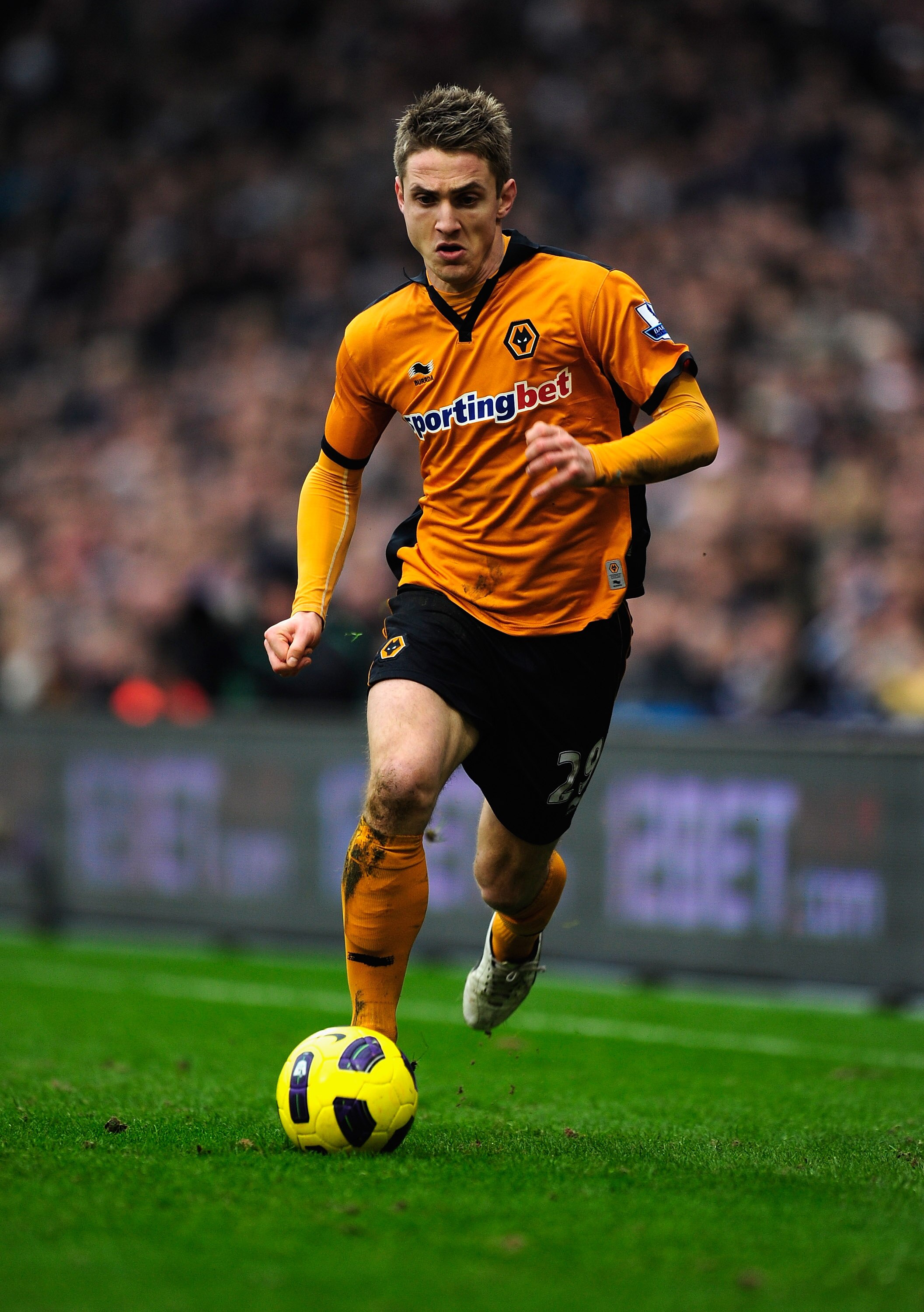 WEST BROMWICH, ENGLAND - FEBRUARY 20:  Kevin Doyle of Wolverhampton Wanderers in action during the Barclays Premier League match between West Bromwich Albion and Wolverhampton Wanderers at The Hawthorns on February 20, 2011 in West Bromwich, England.  (Ph