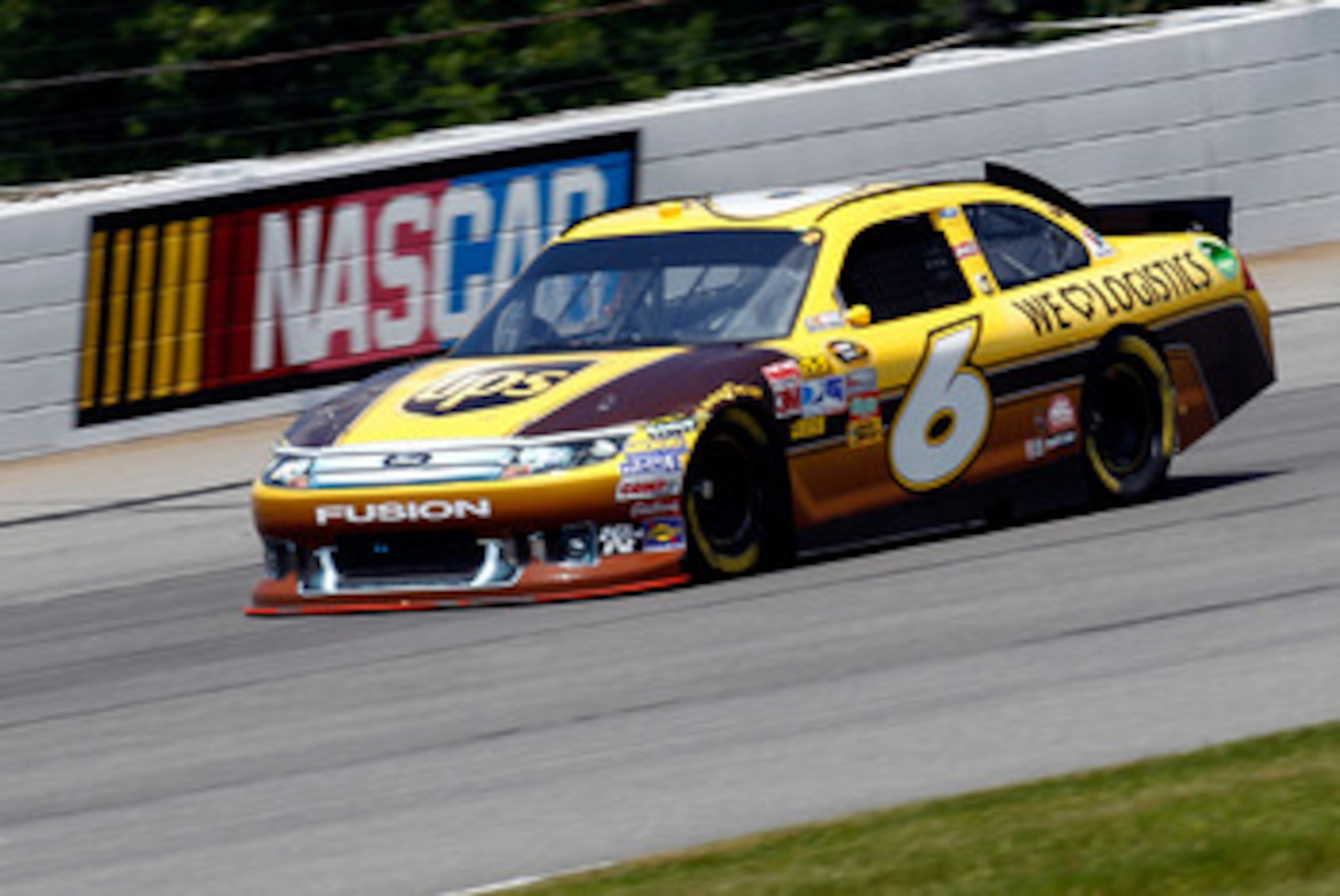 LONG POND, PA - JUNE 10:  David Ragan, driver of the #6 UPS Ford, practices for the NASCAR Sprint Cup Series 5-Hour Energy 500 at Pocono Raceway on June 10, 2011 in Long Pond, Pennsylvania.  (Photo by Jeff Zelevansky/Getty Images for NASCAR)