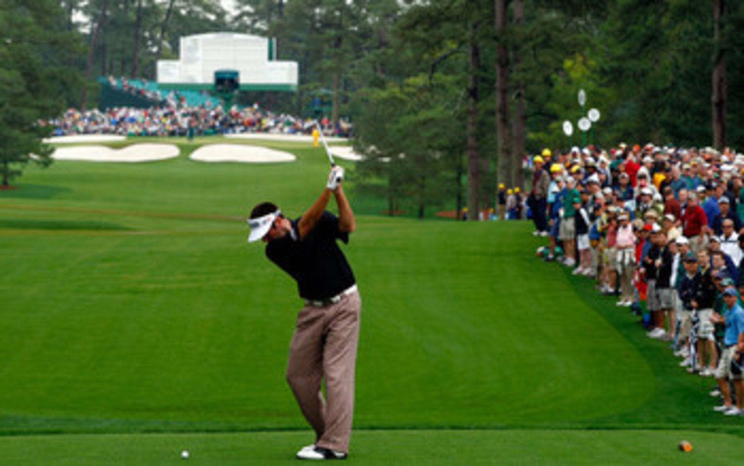 AUGUSTA, GA - APRIL 12: Bubba Watson hits his tee shot on the seventh hole during the third round of the 2008 Masters Tournament at Augusta National Golf Club on April 12, 2008 in Augusta, Georgia. (Photo by Jamie Squire/Getty Images) AUGUSTA, GA - APRIL 12: Bubba Watson hits his tee shot on the seventh hole during the third round of the 2008 Masters Tournament at Augusta National Golf Club on April 12, 2008 in Augusta, Georgia. (Photo by Jamie Squire/Getty Images)