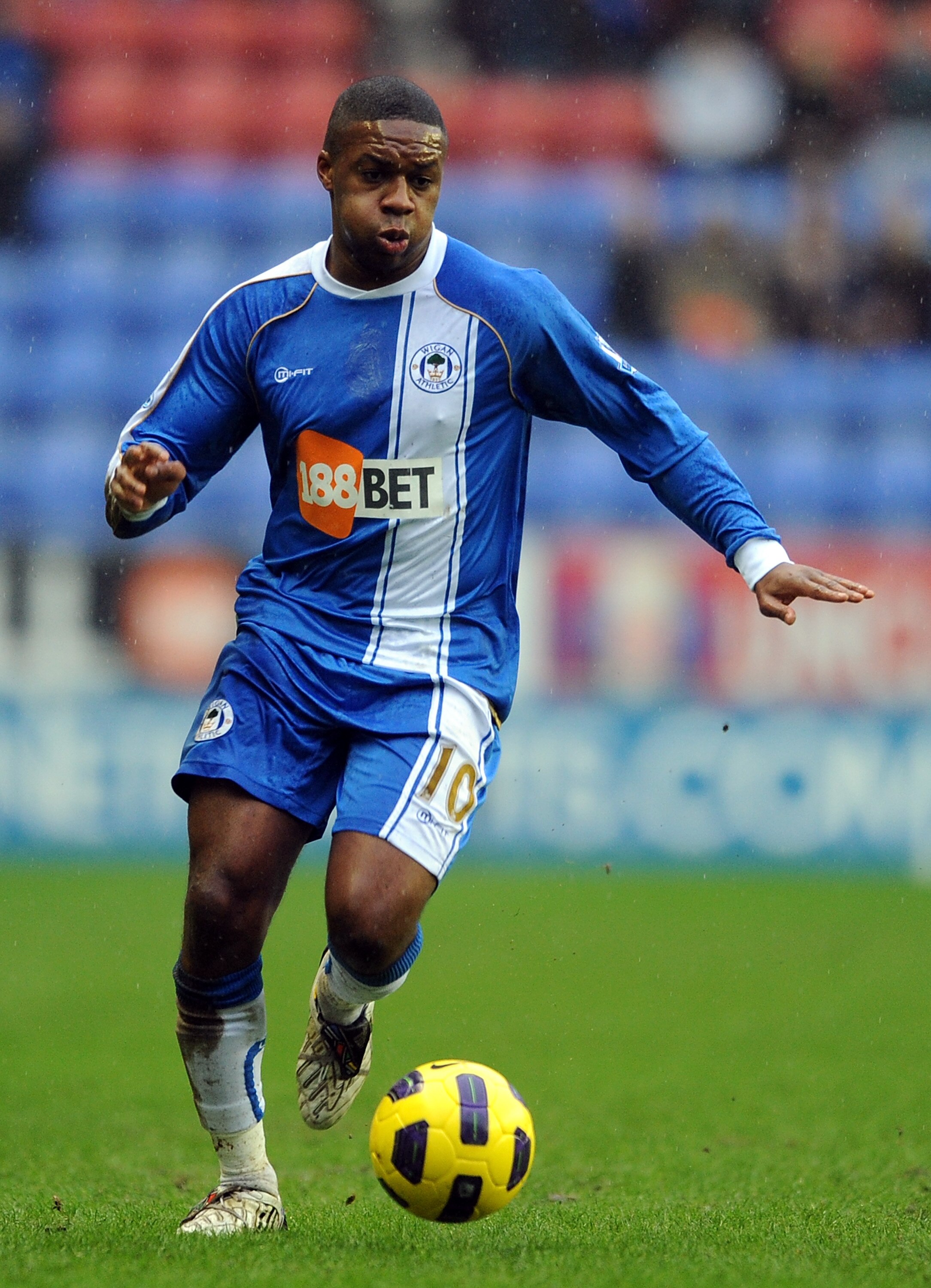 WIGAN, ENGLAND - FEBRUARY 05:  Charles N'Zogbia of Wigan Athletic competes during the Barclays Premier League match between Wigan Athletic and Blackburn Rovers at DW Stadium on February 5, 2011 in Wigan, England.  (Photo by Chris Brunskill/Getty Images)
