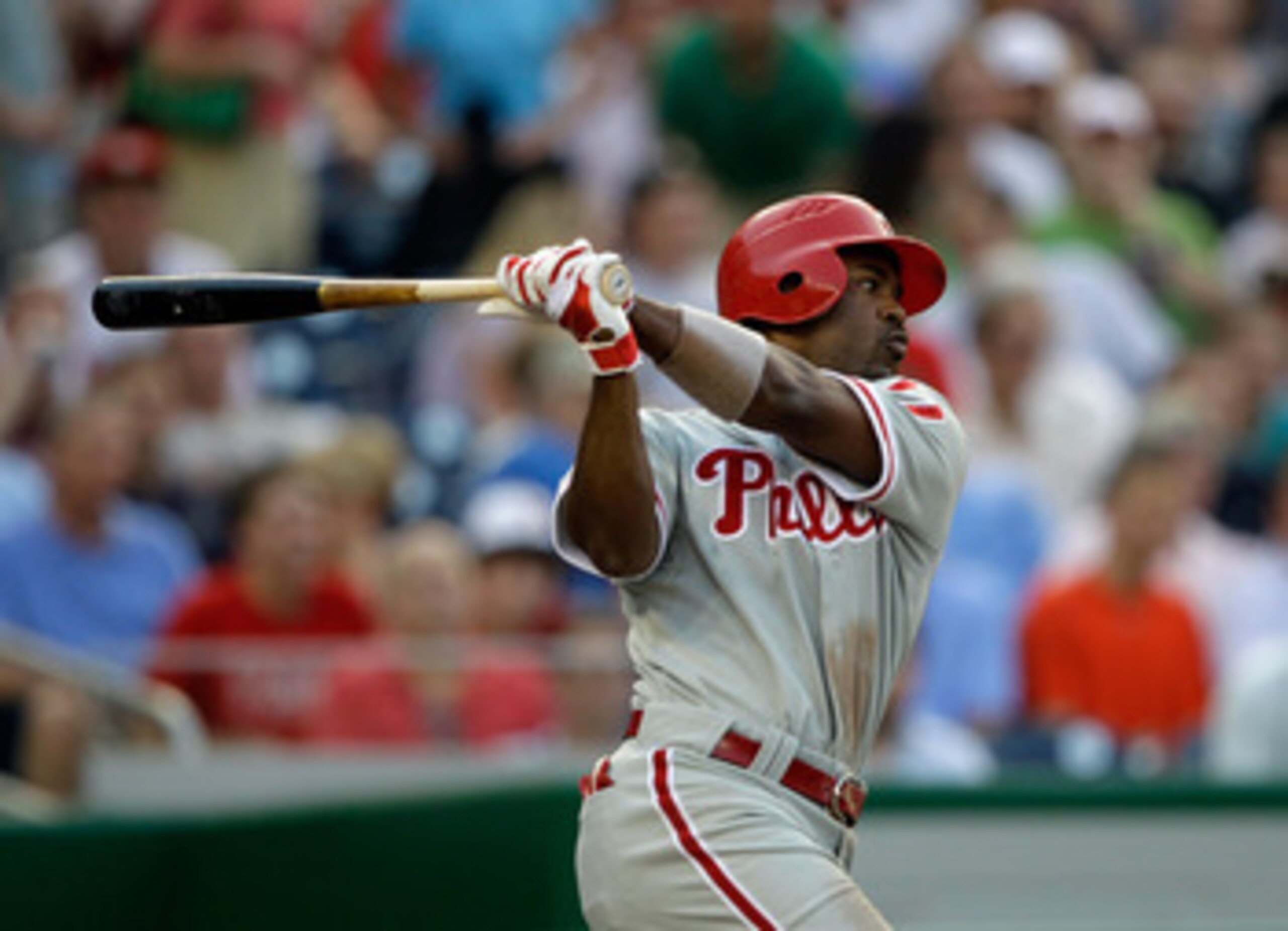 WASHINGTON, DC - MAY 31: Jimmy Rollins #11 of the Philadelphia Phillies at the plate against the Washington Nationals at Nationals Park on May 31, 2011 in Washington, DC. The Braves won 2-0. (Photo by Rob Carr/Getty Images) WASHINGTON, DC - MAY 31: Jimmy Rollins #11 of the Philadelphia Phillies at the plate against the Washington Nationals at Nationals Park on May 31, 2011 in Washington, DC. The Braves won 2-0. (Photo by Rob Carr/Getty Images)