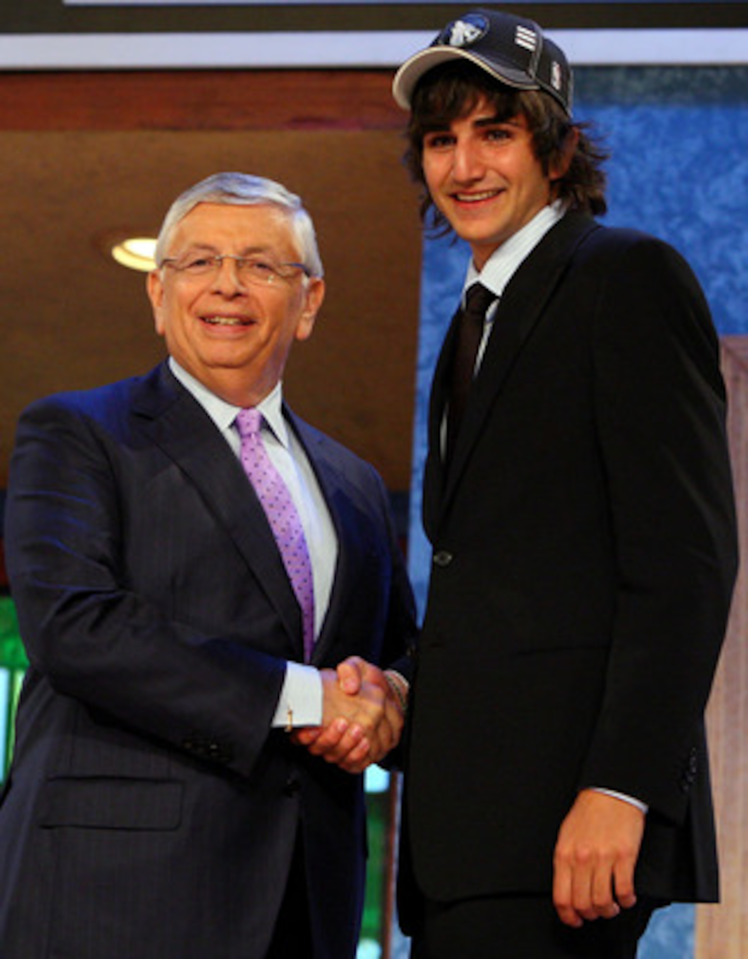 NEW YORK - JUNE 25: NBA Commissioner David Stern poses for a photograph with the fifth overall draft pick by the Minnesota Timberwolves, Ricky Rubio during the 2009 NBA Draft at the Wamu Theatre at Madison Square Garden June 25, 2009 in New York City. N NEW YORK - JUNE 25: NBA Commissioner David Stern poses for a photograph with the fifth overall draft pick by the Minnesota Timberwolves, Ricky Rubio during the 2009 NBA Draft at the Wamu Theatre at Madison Square Garden June 25, 2009 in New York City. N