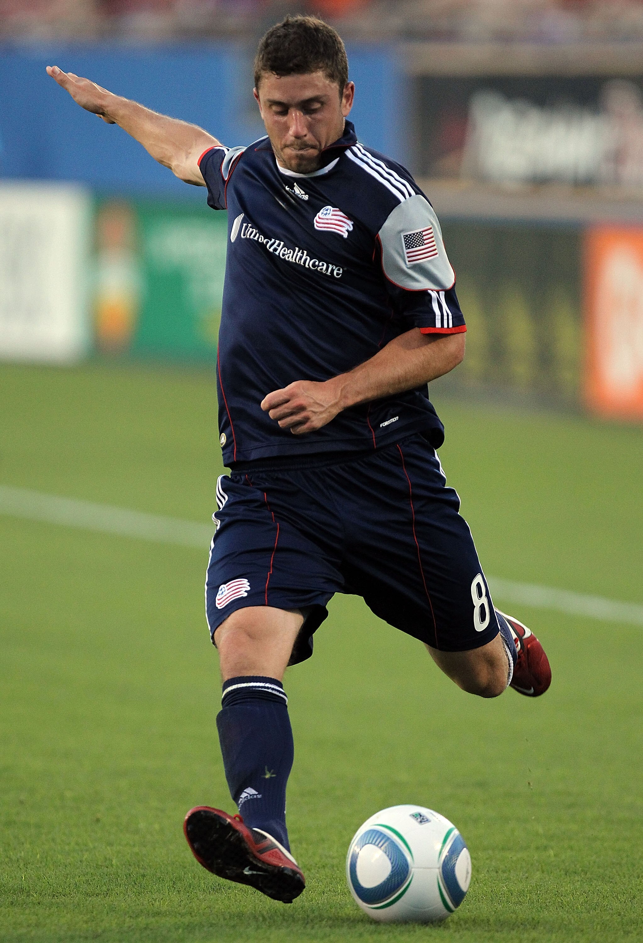 FRISCO, TX - JUNE 04: Chris Tierney #8 of the New England Revolution at Pizza Hut Park on June 4, 2011 in Frisco, Texas.  (Photo by Ronald Martinez/Getty Images)