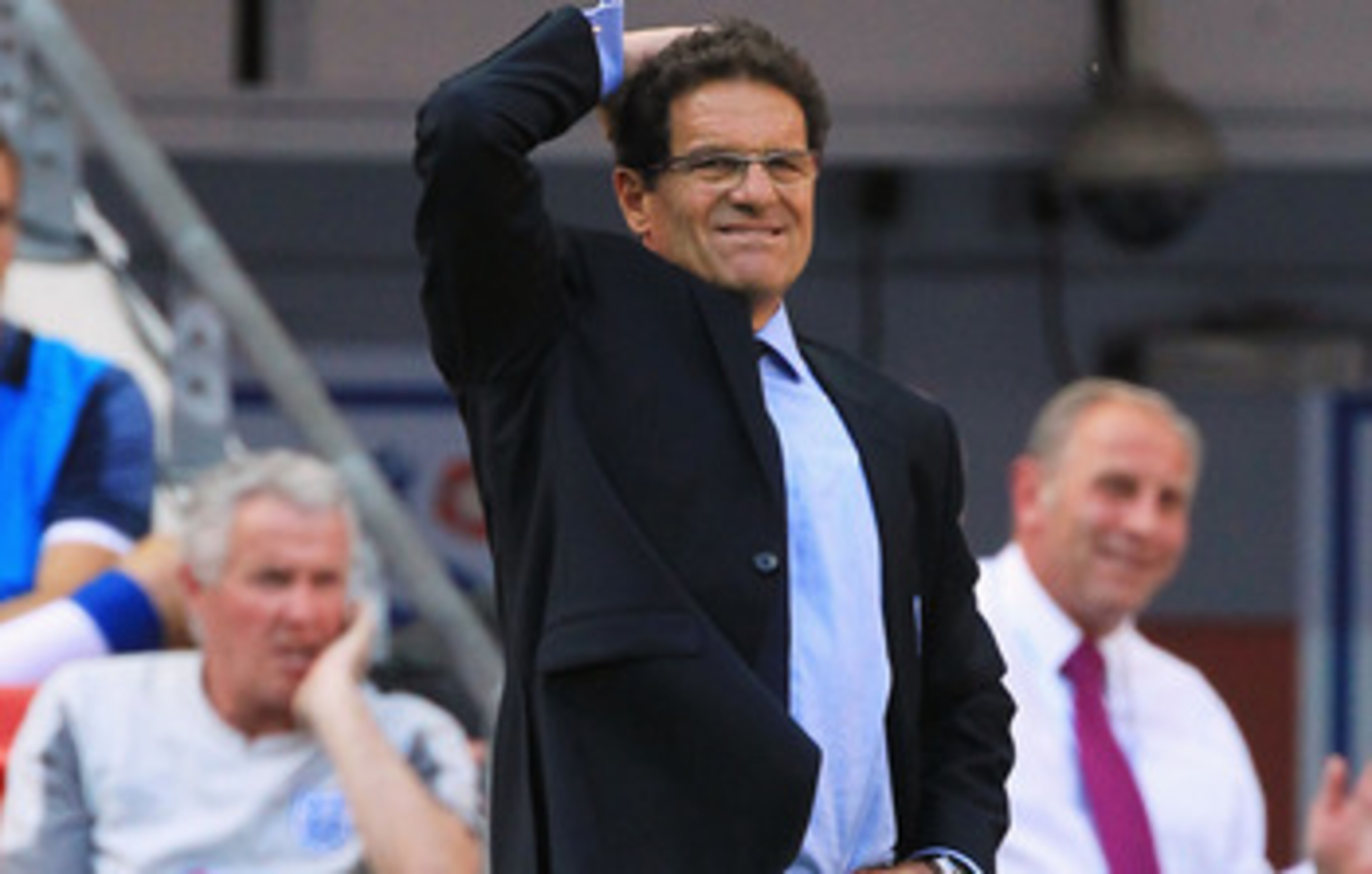 LONDON, ENGLAND - JUNE 04:  England Manager Fabio Capello reacts during the UEFA EURO 2012 group G qualifying match between England and Switzerland at Wembley Stadium on June 4, 2011 in London, England.  (Photo by David Cannon/Getty Images)