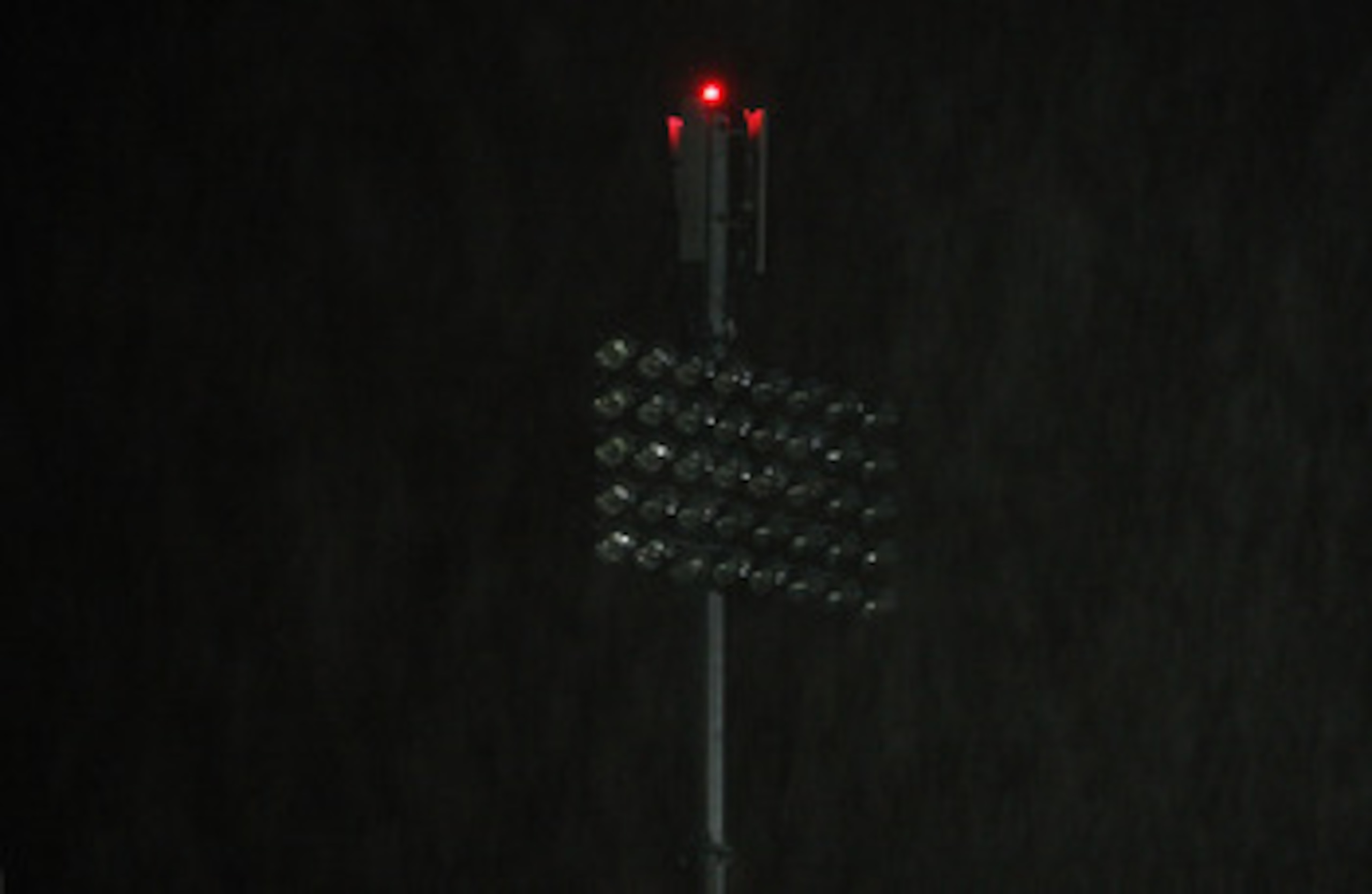 NEWCASTLE, AUSTRALIA - MAY 02:  The western light tower at EnergyAustralia stadium is seen with no lights after an electrical storm caused a major power blackout during the round eight NRL match between the Newcastle Knights and the Brisbane Broncos at En