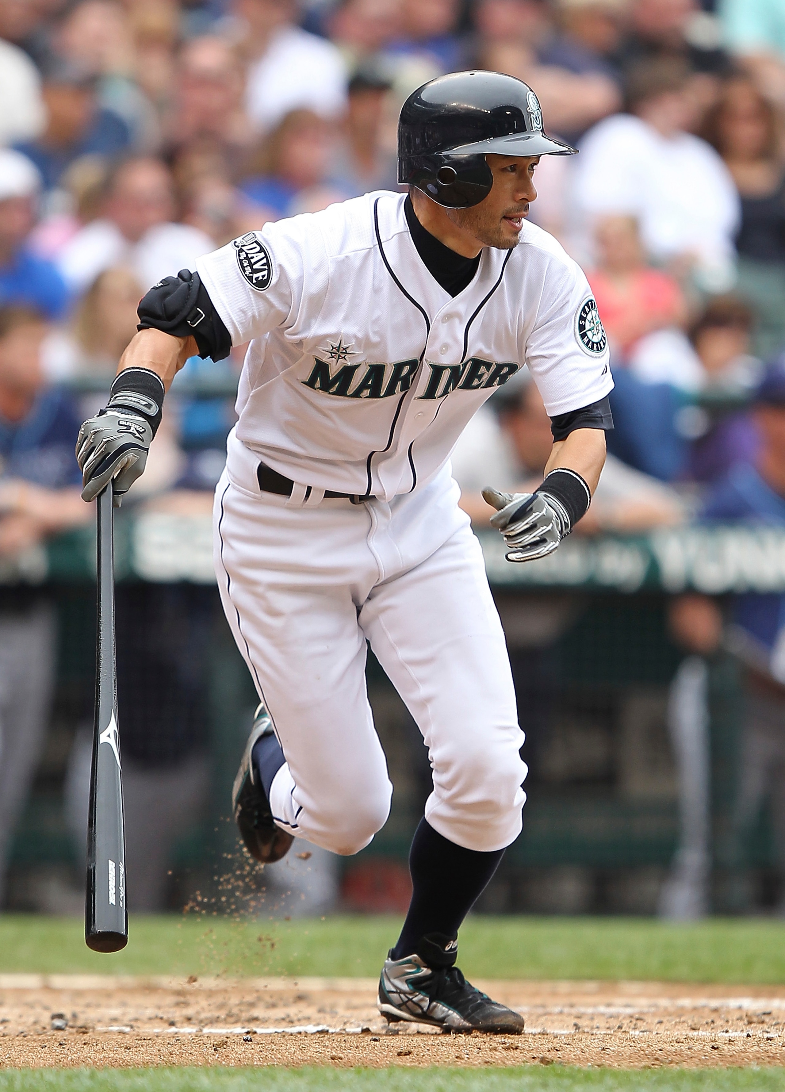 SEATTLE - JUNE 05:  Ichiro Suzuki #51 of the Seattle Mariners watches his triple in the third inning against the Tampa Bay Rays at Safeco Field on June 5, 2011 in Seattle, Washington. (Photo by Otto Greule Jr/Getty Images)