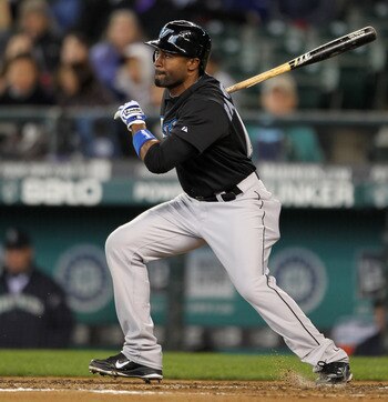 SEATTLE, WA - APRIL 13: Corey Patterson #16 of the Toronto Blue Jays bats against the Seattle Mariners at Safeco Field on April 13, 2011 in Seattle, Washington. (Photo by Otto Greule Jr/Getty Images) SEATTLE, WA - APRIL 13: Corey Patterson #16 of the Toronto Blue Jays bats against the Seattle Mariners at Safeco Field on April 13, 2011 in Seattle, Washington. (Photo by Otto Greule Jr/Getty Images)