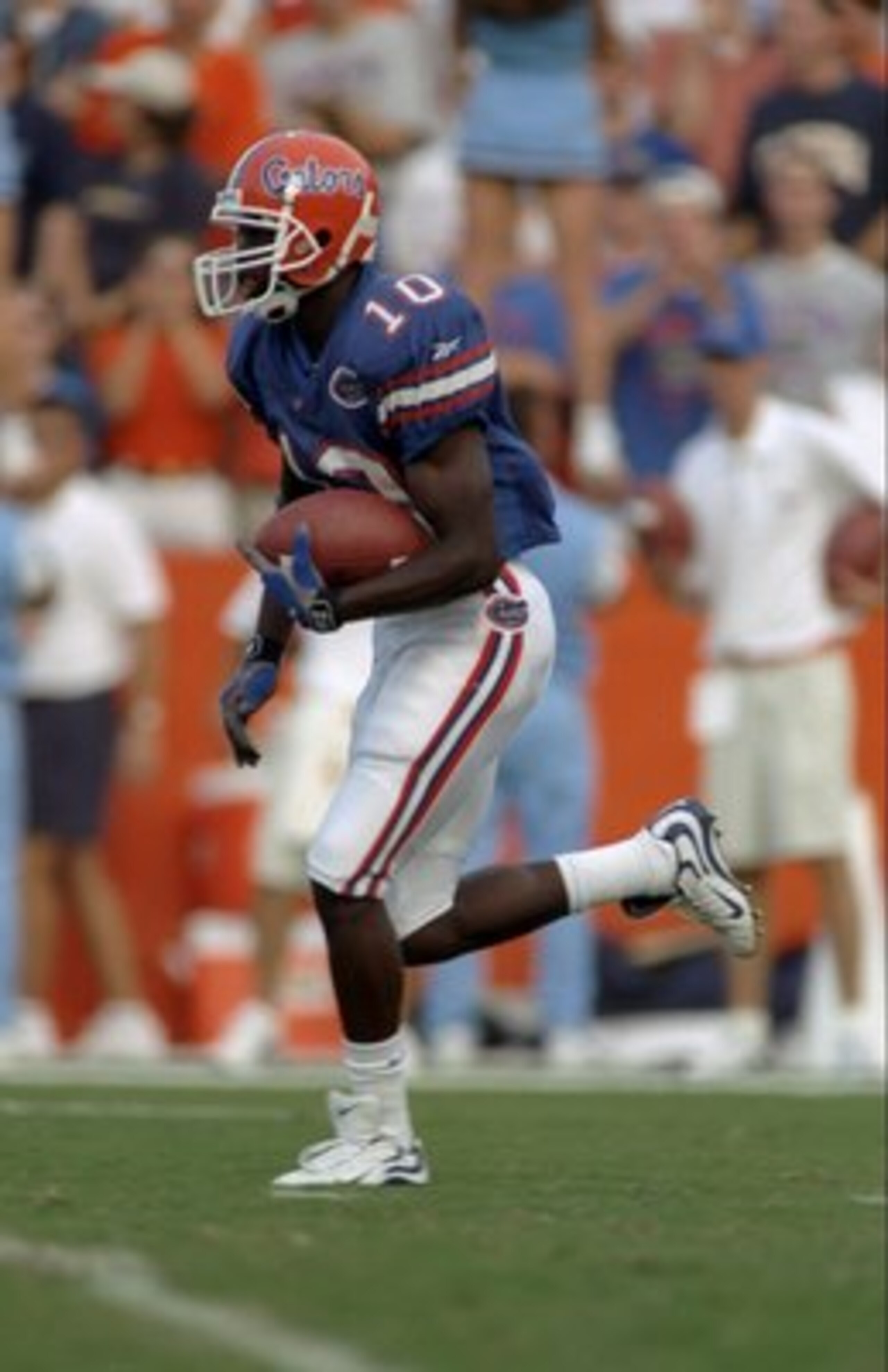 5 Sep 1998:  John Capel #10 of the Florida Gators runs with the ball during a game against the Citadel Bulldogs at the Florida Field in Gainesville, Florida. The Gators defeated the Bulldogs 49-10.