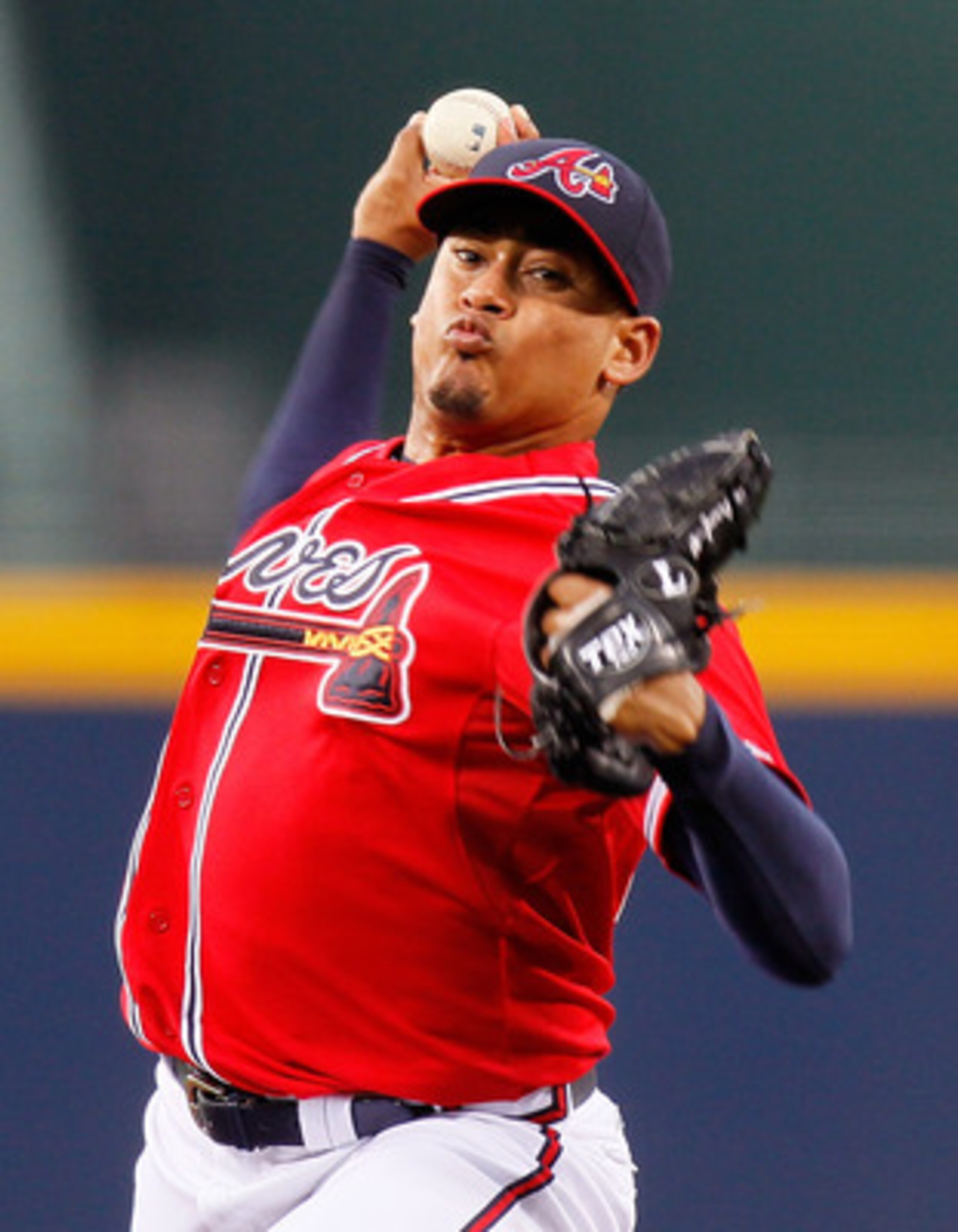 ATLANTA, GA - MAY 29:  Jair Jurrjens #49 of the Atlanta Braves pitches to the Cincinnati Reds at Turner Field on May 29, 2011 in Atlanta, Georgia.  (Photo by Kevin C. Cox/Getty Images)