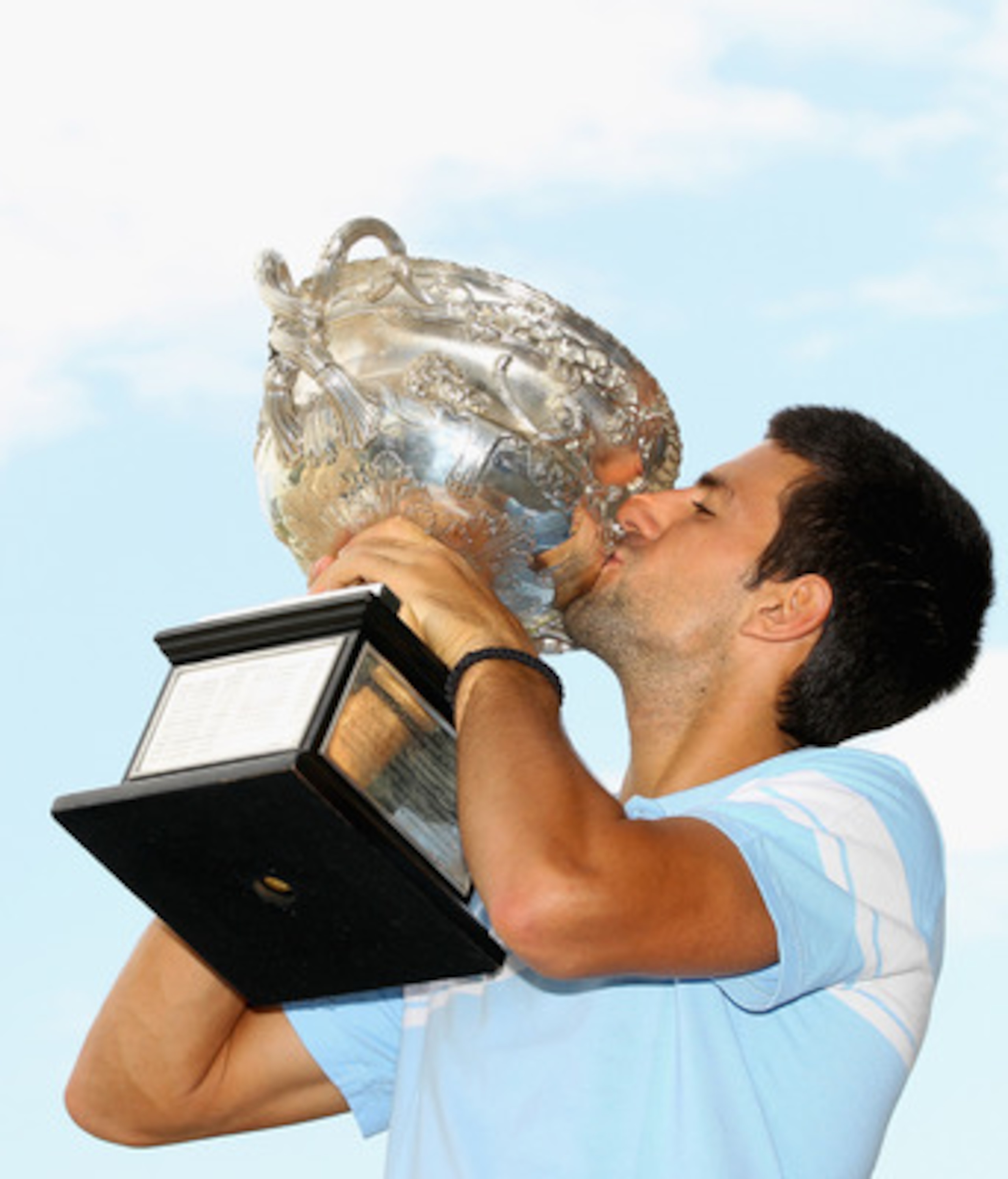 MELBOURNE, AUSTRALIA - JANUARY 31: Novak Djokovic of Serbia poses with the Norman Brookes Challenge Cup at the Melbourne Cricket Ground on January 31, 2011 in Melbourne, Australia. (Photo by Mark Dadswell/Getty Images) MELBOURNE, AUSTRALIA - JANUARY 31: Novak Djokovic of Serbia poses with the Norman Brookes Challenge Cup at the Melbourne Cricket Ground on January 31, 2011 in Melbourne, Australia. (Photo by Mark Dadswell/Getty Images)