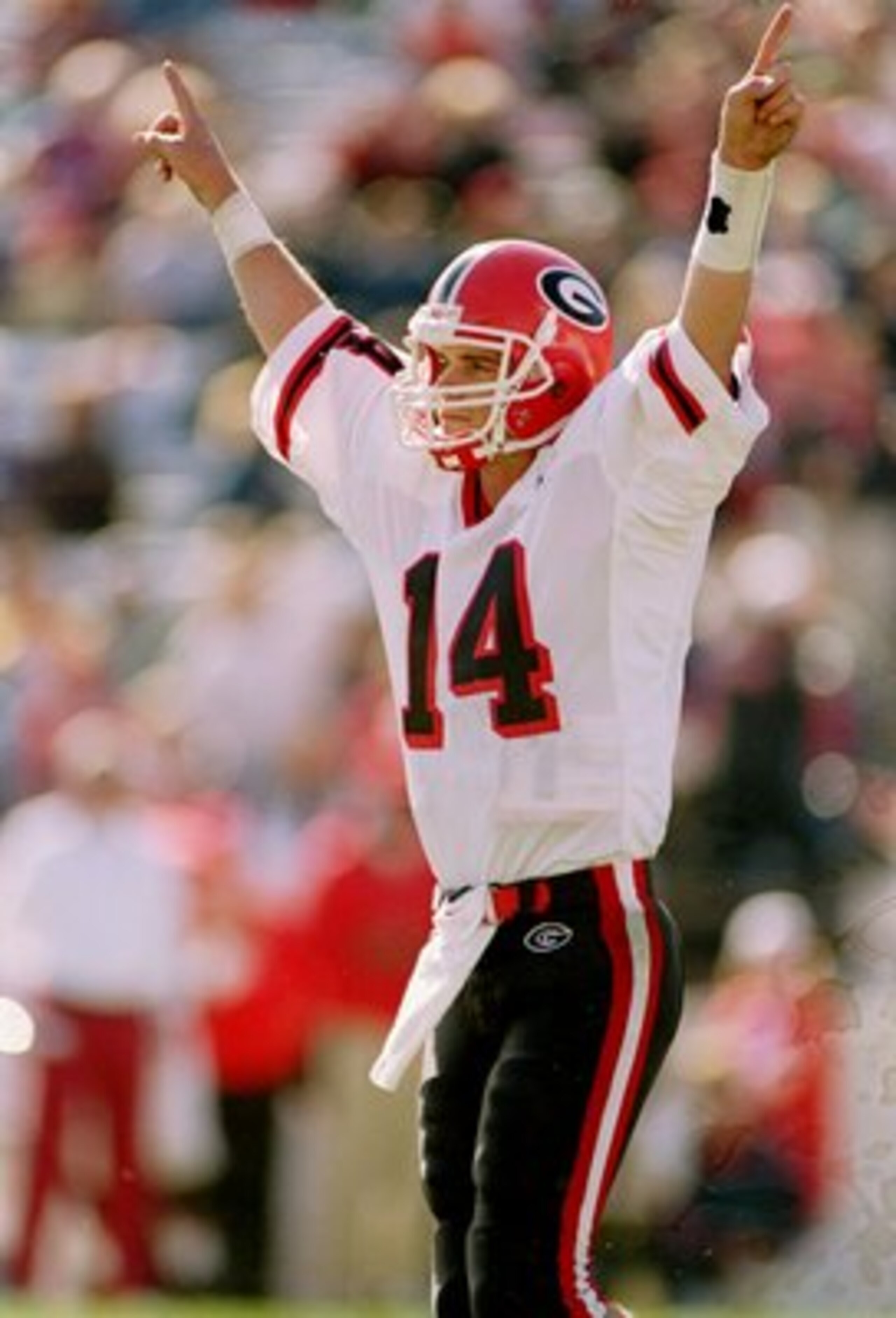 1 Jan 1998:  Quarterback Mike Bobo of the Georgia Bulldogs celebrates during the Outback Bowl against the Wisconsin Badgers.  Georgia won the game 33-6. Mandatory Credit: Scott Halleran  /Allsport