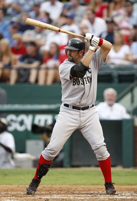 ARLINGTON, TX - JULY 22:  Jason Varitek #33 of the Boston Red Sox stands ready at bat during the game against the Texas Rangers at Rangers Ballpark July 22, 2009 in Arlington, Texas.  (Photo by Ronald Martinez/Getty Images)