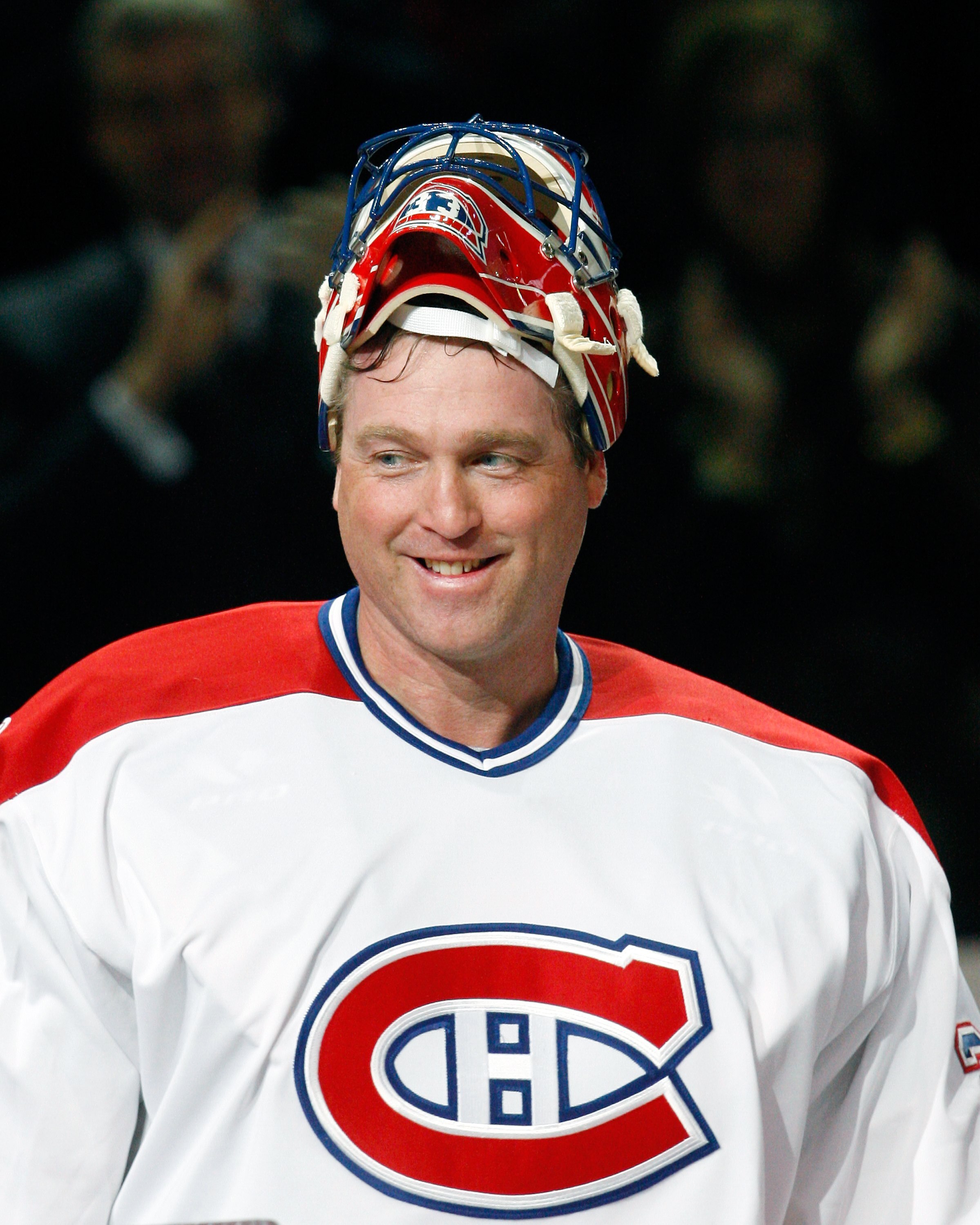 MONTREAL- DECEMBER 4:  Former Montreal Canadien Patrick Roy is introduced during the Centennial Celebration ceremonies prior to the NHL game between the Montreal Canadiens and Boston Bruins on December 4, 2009 at the Bell Centre in Montreal, Quebec, Canad