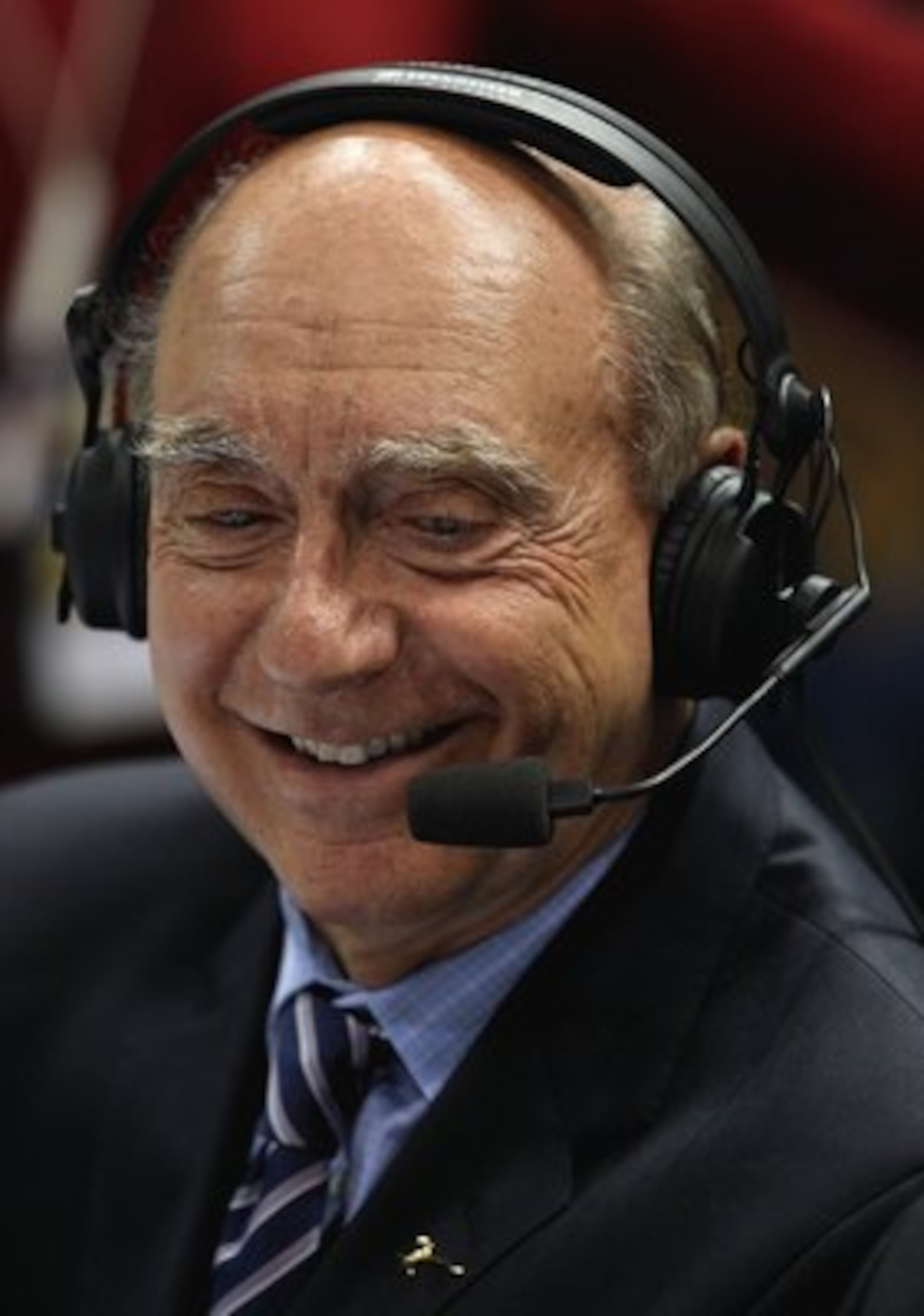 MILWAUKEE - FEBRUARY 25: Analyst Dick Vitale broadcasts a game between the Marquette Golden Eagles and the Connecticut Huskies on February 25, 2009 at the Bradley Center in Milwaukee, Wisconsin. Connecticut defeated Marquette 93-82. (Photo by Jonathan Dan