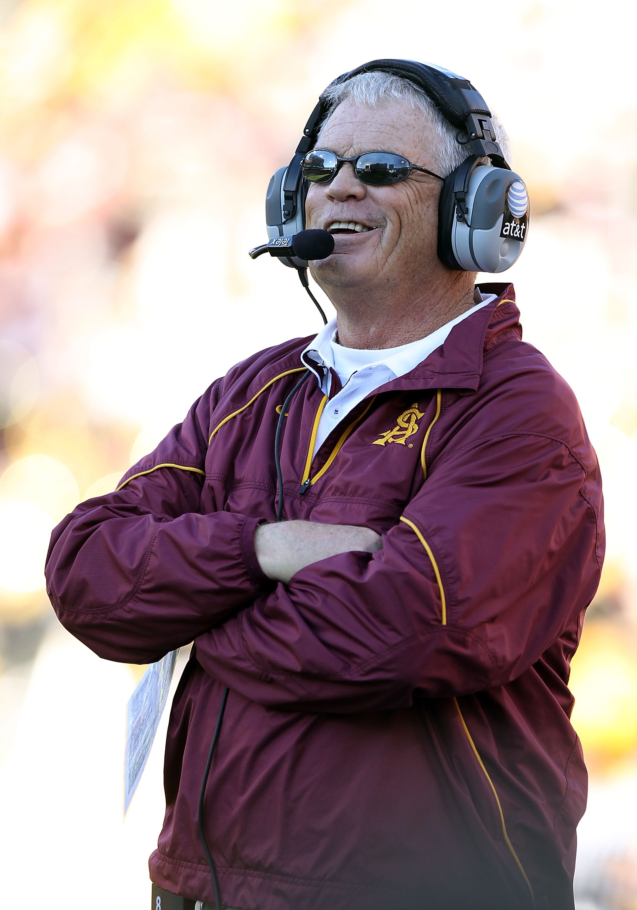 TEMPE, AZ - NOVEMBER 26:  Head coach Dennis Erickson of the Arizona State Sun Devils watches from the sidelines during the college football game against the UCLA Bruins at Sun Devil Stadium on November 26, 2010 in Tempe, Arizona.  (Photo by Christian Pete
