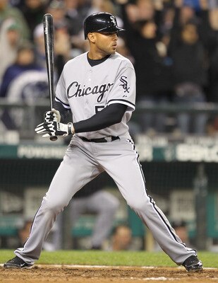 SEATTLE - MAY 06:  Alex Rios #51 of the Chicago White Sox bats against the Seattle Mariners at Safeco Field on May 6, 2011 in Seattle, Washington. The Mariners won 3-2. (Photo by Otto Greule Jr/Getty Images)