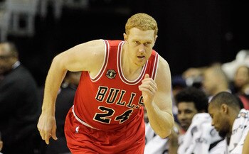 WASHINGTON, DC - FEBRUARY 28: Brian Scalabrine #24 of the Chicago Bulls against the Washington Wizards at the Verizon Center in Washington on February 28, 2011 in Washington, DC. NOTE TO USER: User expressly acknowledges and agrees that, by downloading an