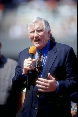 6 Sep 1998:  Former player and coach Forrest Gregg makes a speech during a game between the Cincinnati Bengals and the Tennessee Oilers at Cinergy Field in Cincinnati, Ohio. The Oilers defeated the Bengals 23-14. Mandatory Credit: Mark Lyons  /Allsport