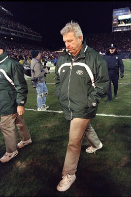 17 Jan 1999: Head coach Bill Parcells of the New York Jets walks off the field during the AFC Championship Game against the Denver Broncos at Mile High Stadium in Denver, Colorado. The Broncos defeated the Jets 23-10. Mandatory Credit: Brian Bahr  /Alls