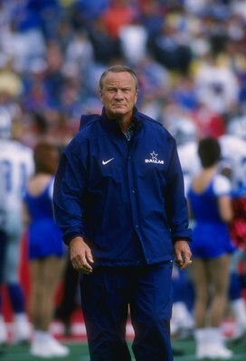 22 Sep 1996: Head coach Barry Switzer of the Dallas Cowboys in action on the field as he heads toward the sideline during pre game introductions before the Cowboys 10-7 loss to the Buffalo Bills at Rich Stadium in Orchard Park, New York.
