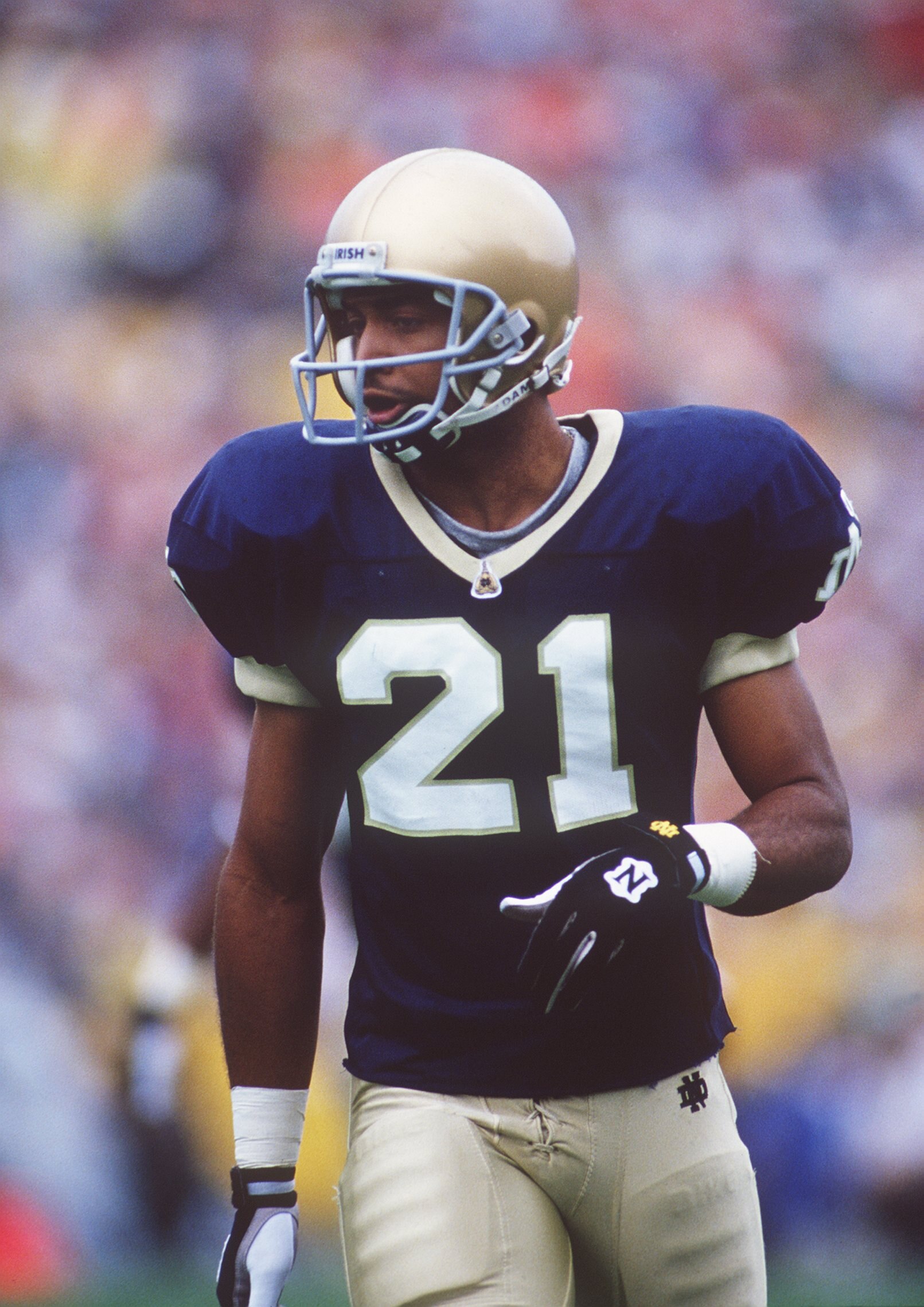 18 SEP 1993:  NOTRE DAME SAFETY BOBBY TAYLOR DURING THE FIGHTING IRISH 39-21 VICTORY OVER THE PURDUE BOILERMAKERS AT NOTRE DAME STADIUM IN SOUTH BEND, IN. Mandatory Credit: Jonathan Daniel/ALLSPORT