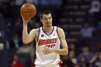 CHARLOTTE, NC - NOVEMBER 24:  Adam Morrison #35 of the Charlotte Bobcats walks on the court during the game against the Philadelphia 76ers on November 24, 2008 at Charlotte Bobcats Arena in Charlotte, North Carolina.  The Bobcats won 93-84.  NOTE TO USER: