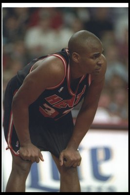 14 Apr 1993:  Guard Harold Miner #32 of the Miami Heat looks on during a game against the Chicago Bulls at the United Center in Chicago, Illinois. Mandatory Credit: Jonathan Daniel  /Allsport