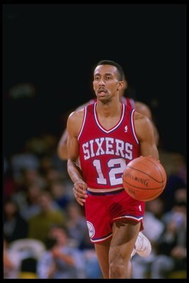 Guard Johny Dawkins of the Philadelphia 76ers in action.