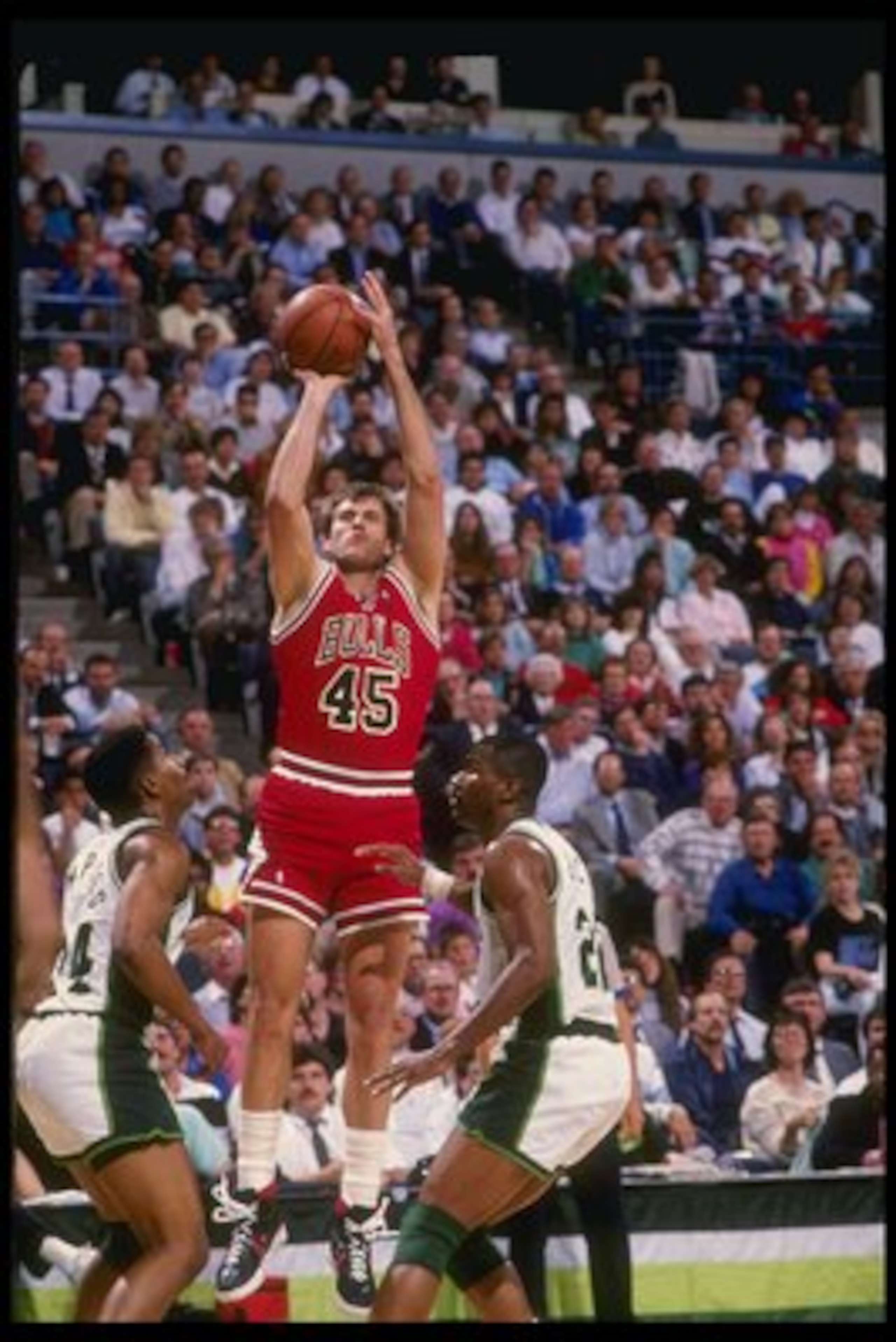 1990: Forward Ed Nealy of the Chicago Bulls prepares to shoot the ball during a game against the Milwaukee Bucks at the Bradley Center in Milwaukee, Wisconsin. Mandatory Credit: Allsport /Allsport 1990: Forward Ed Nealy of the Chicago Bulls prepares to shoot the ball during a game against the Milwaukee Bucks at the Bradley Center in Milwaukee, Wisconsin. Mandatory Credit: Allsport /Allsport