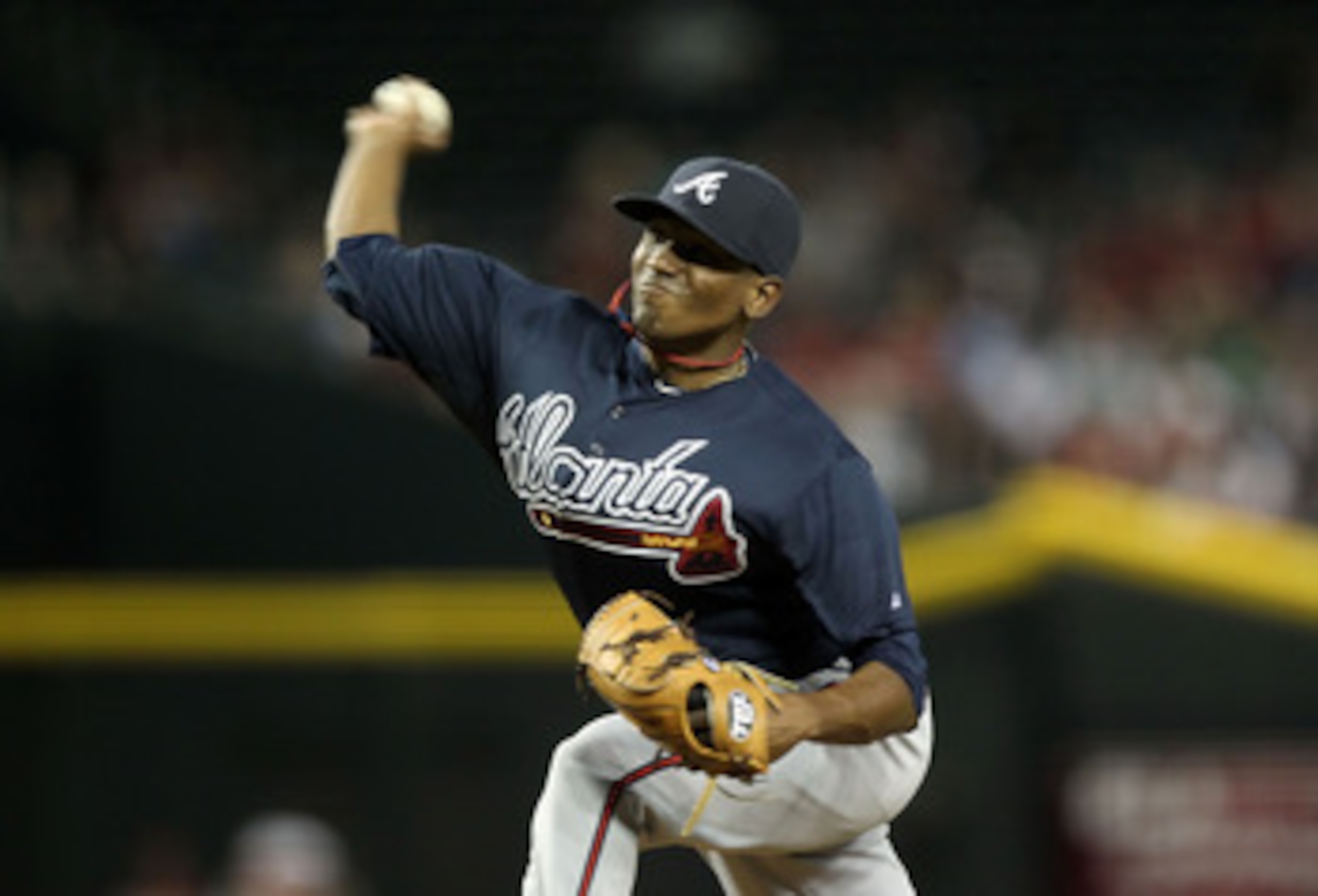 PHOENIX, AZ - MAY 18:  Starting pitcher Julio Teheran #57 of the Atlanta Braves pitches against the Arizona Diamondbacks during the Major League Baseball game at Chase Field on May 18, 2011 in Phoenix, Arizona.  The Diamondbacks defeated the Braves 5-4 in