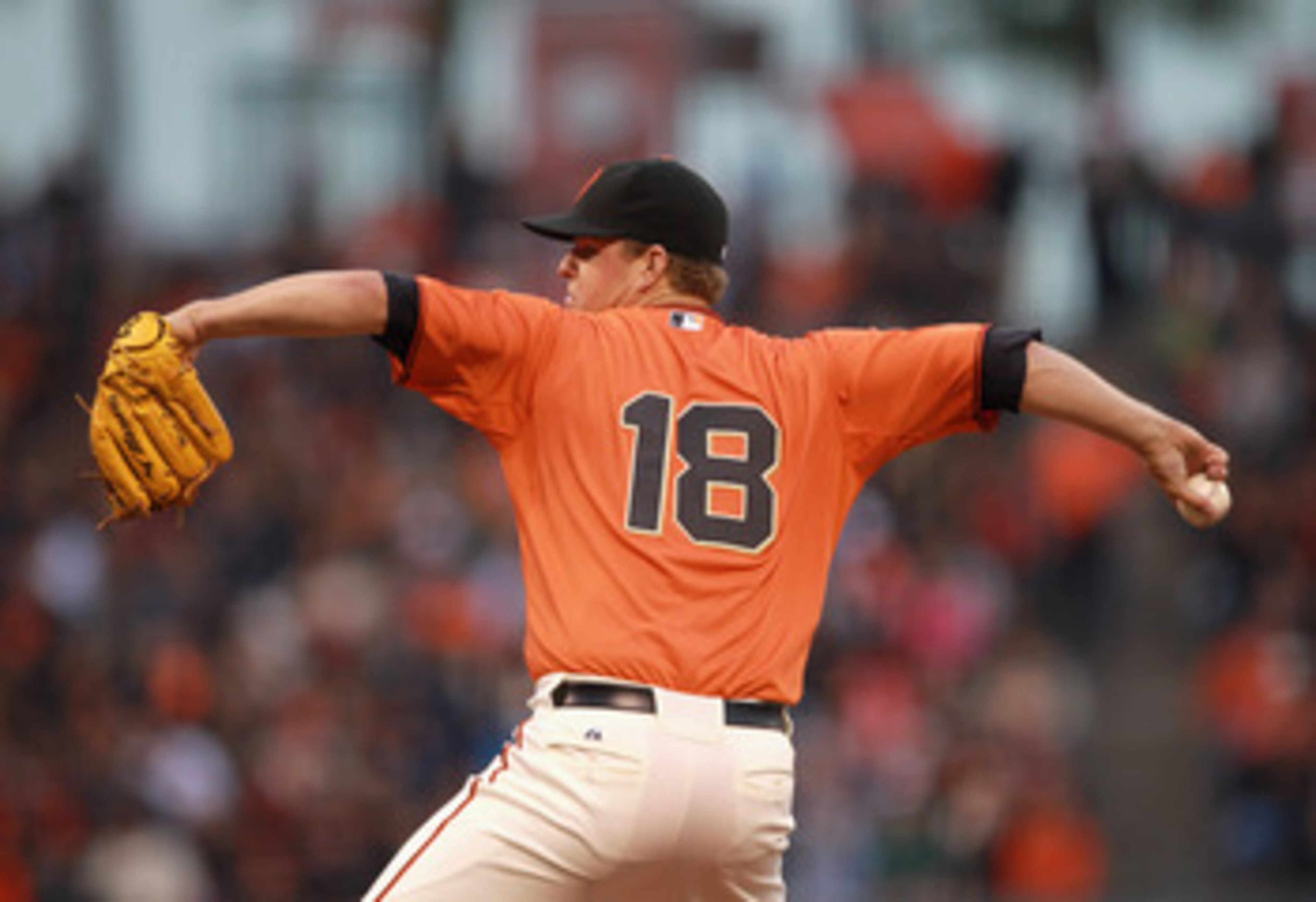 SAN FRANCISCO, CA - JUNE 03:  Matt Cain #18 of the San Francisco Giants pitches against the Colorado Rockies at AT&T Park on June 3, 2011 in San Francisco, California.  (Photo by Ezra Shaw/Getty Images)