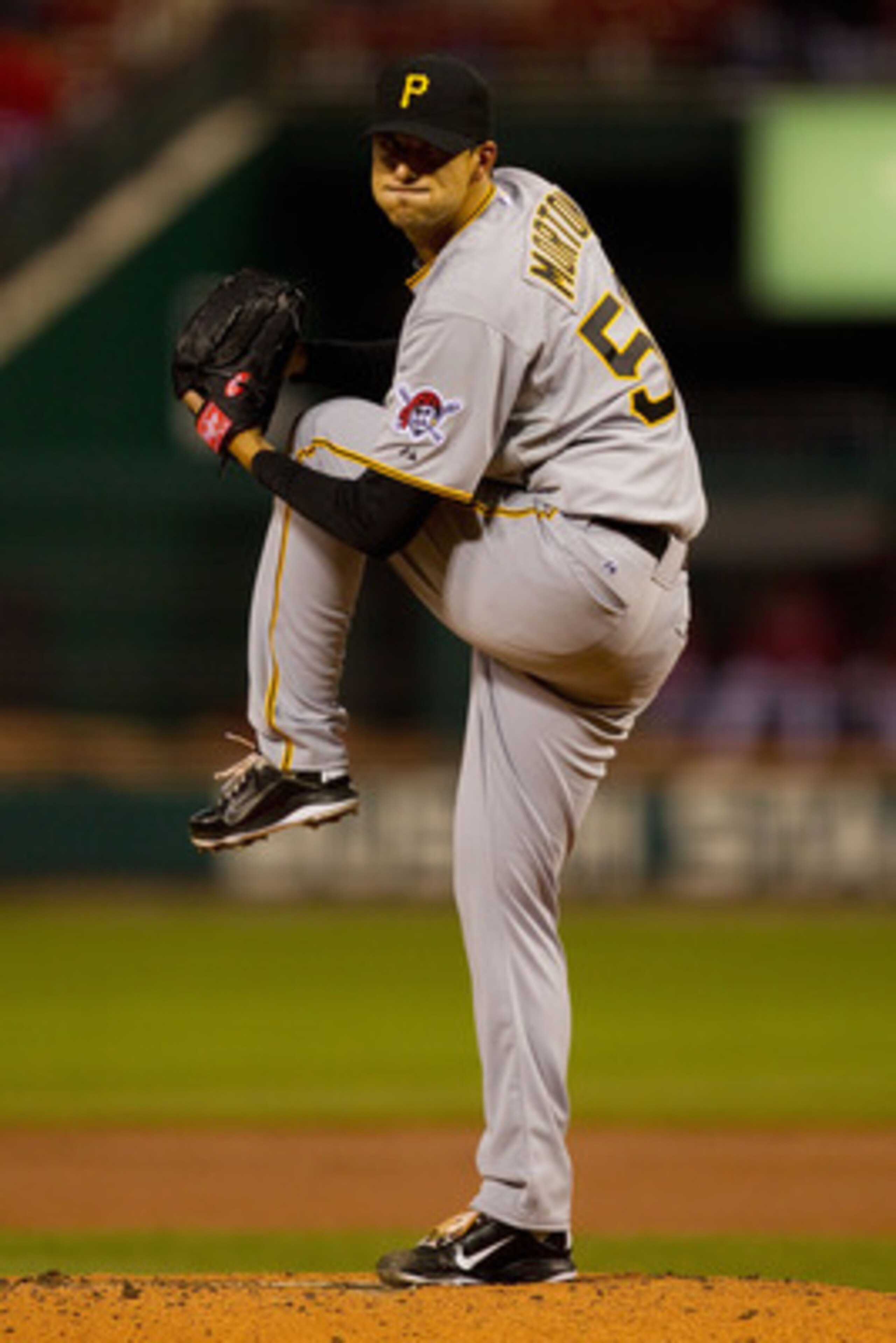 ST. LOUIS, MO - APRIL 4: Starter Charlie Morton #50 of the Pittsburgh Pirates pitches against the St. Louis Cardinals at Busch Stadium on April 4, 2011 in St. Louis, Missouri.  (Photo by Dilip Vishwanat/Getty Images)