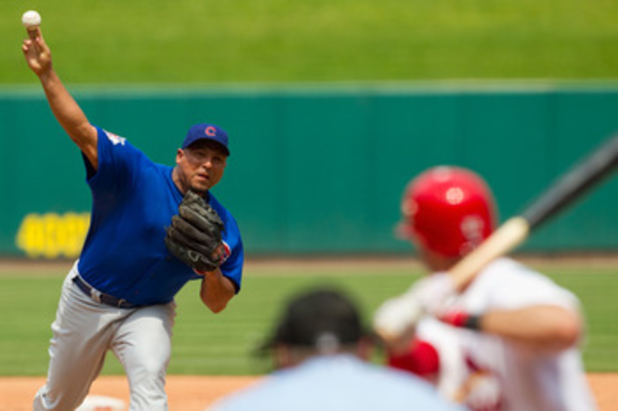 ST. LOUIS, MO - JUNE 5: Starter Carlos Zambrano #38 of the Chicago Cubs pitches against the St. Louis Cardinals at Busch Stadium on June 5, 2011 in St. Louis, Missouri.  The Cardinals beat the Cubs 3-2 in 10 innings.  (Photo by Dilip Vishwanat/Getty Image