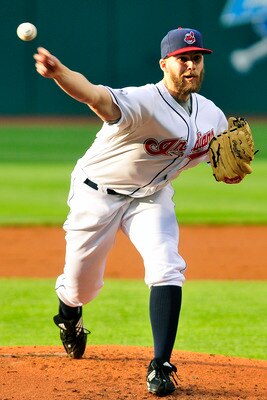 CLEVELAND, OH - JUNE 3: Justin Masterson #63 of the Cleveland Indians pitches during the first inning against the Texas Rangers at Progressive Field on June 3, 2011 in Cleveland, Ohio.  (Photo by Jason Miller/Getty Images)