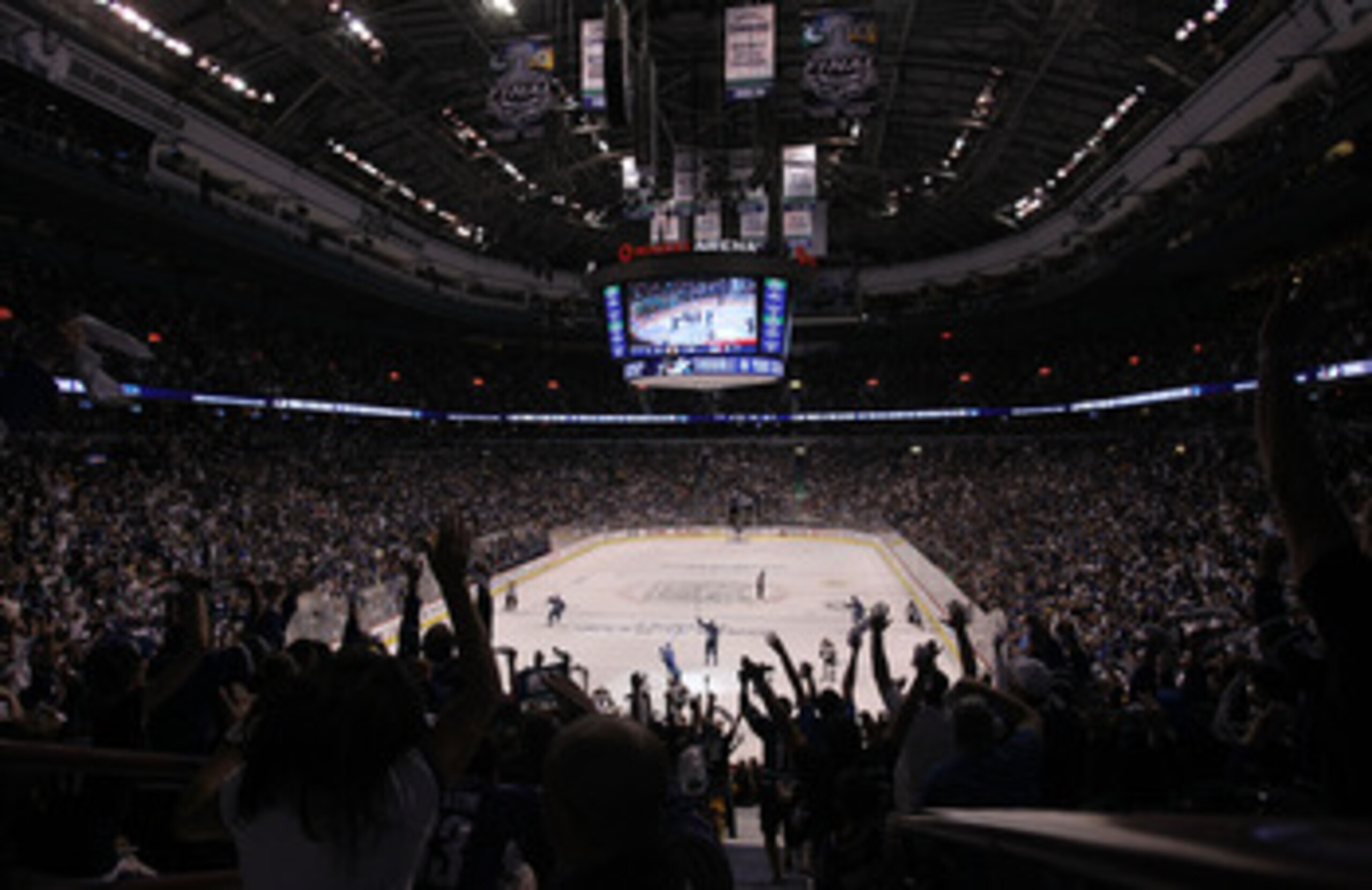 VANCOUVER, BC - JUNE 04:  Fans cheer after Alex Burrows #14 of the Vancouver Canucks scored a goal against Tim Thomas #30 of the Boston Bruins in the middle of the first period during Game Two of the 2011 NHL Stanley Cup Final at Rogers Arena on June 4, 2