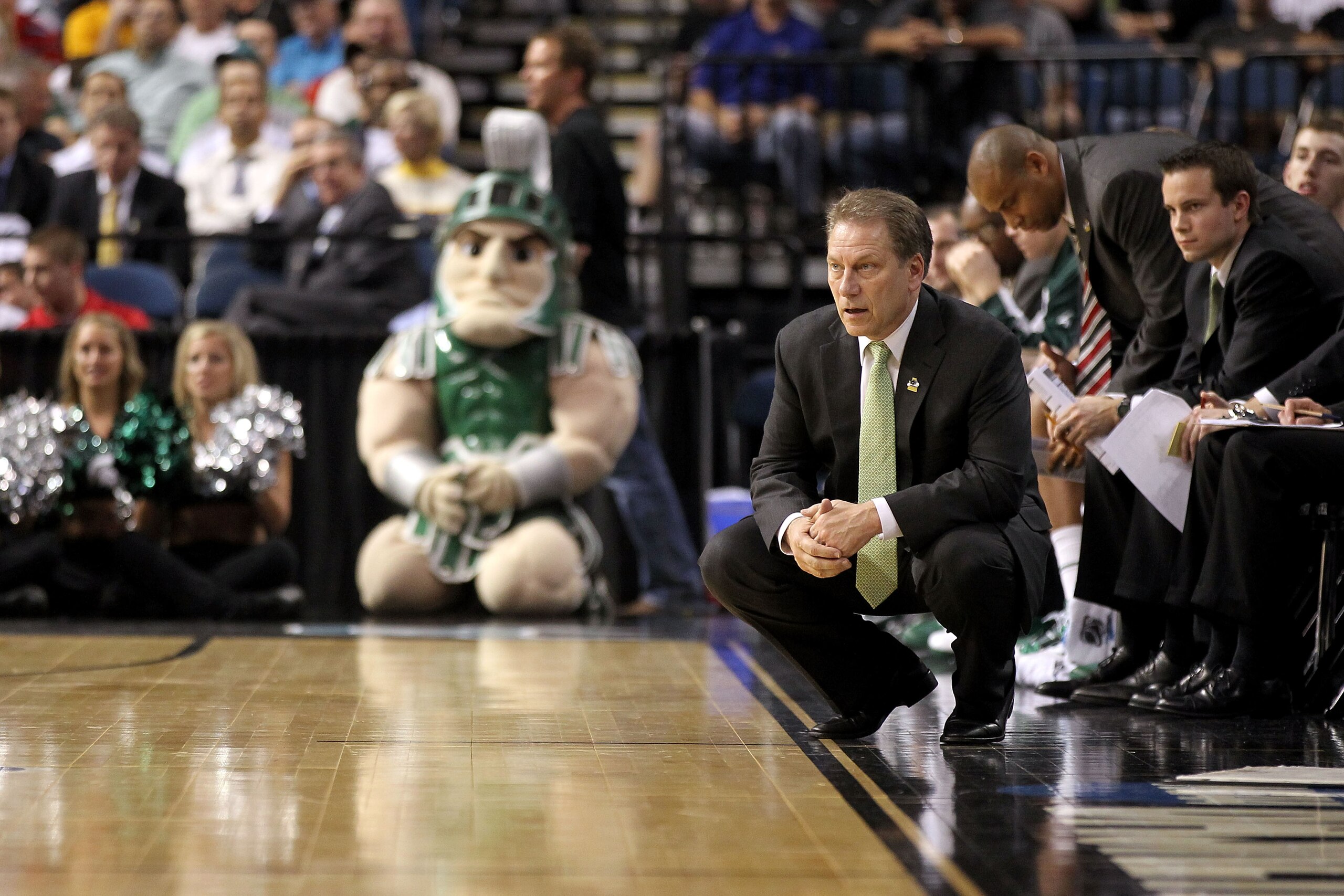 TAMPA, FL - MARCH 17: Head coach Tom Izzo of the Michigan State Spartans looks on against the UCLA Bruins during the second round of the 2011 NCAA men's basketball tournament at St. Pete Times Forum on March 17, 2011 in Tampa, Florida. UCLA won 78-76. ( TAMPA, FL - MARCH 17: Head coach Tom Izzo of the Michigan State Spartans looks on against the UCLA Bruins during the second round of the 2011 NCAA men's basketball tournament at St. Pete Times Forum on March 17, 2011 in Tampa, Florida. UCLA won 78-76. (