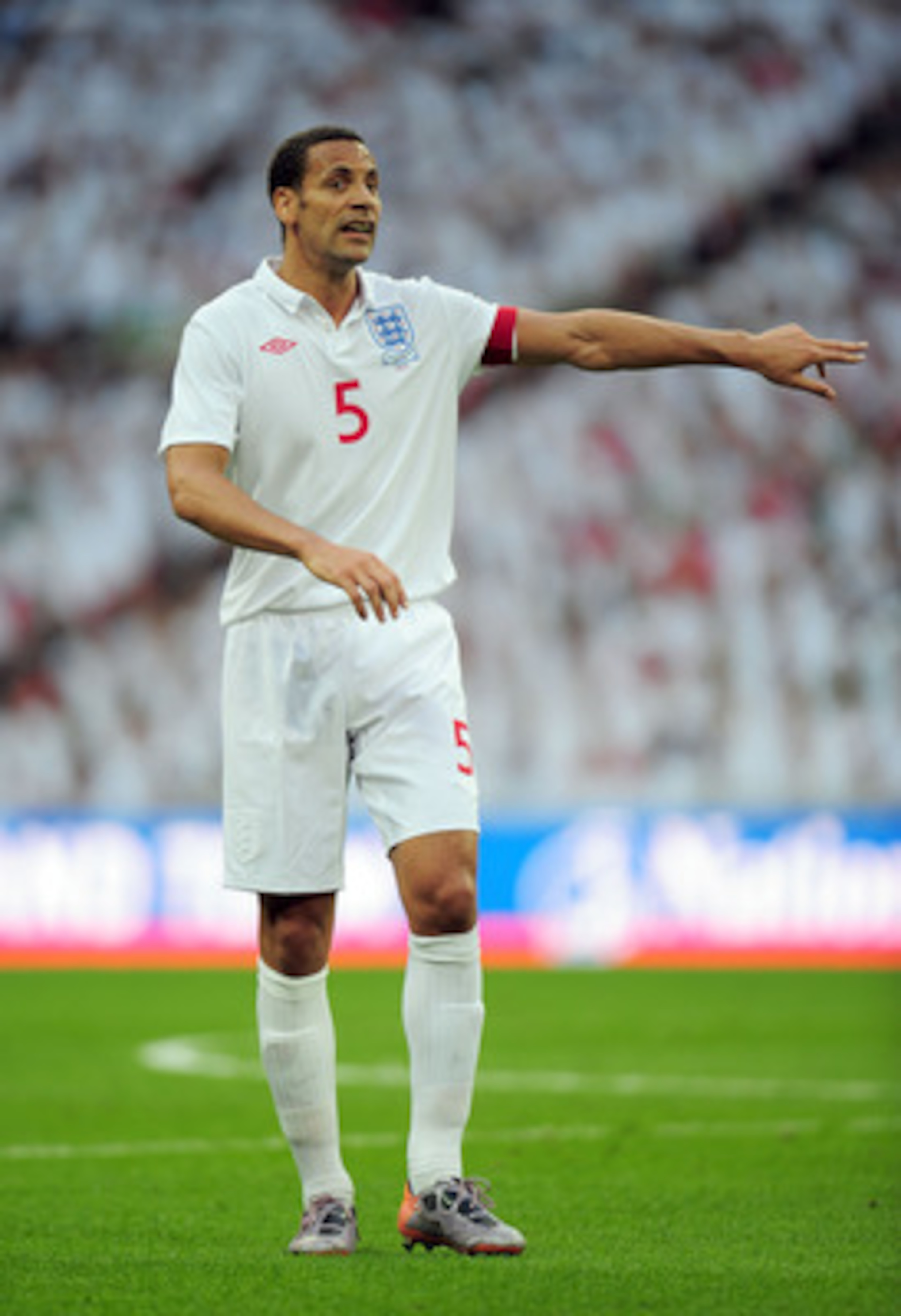 LONDON, ENGLAND - MAY 24: Rio Ferdinand of England in action during the International Friendly match between England and Mexico at Wembley Stadium on May 24, 2010 in London, England.  (Photo by Shaun Botterill/Getty Images)