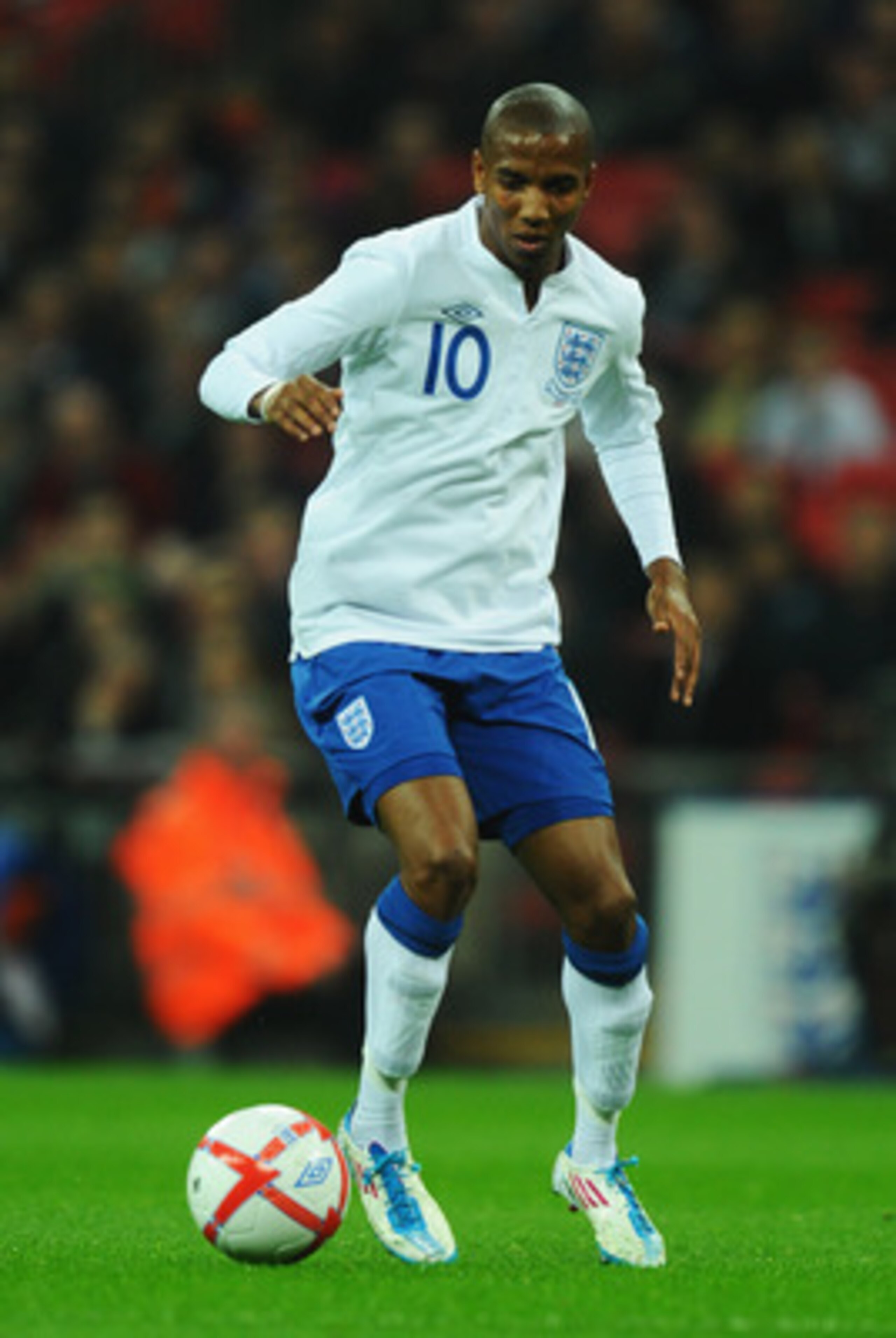 LONDON, ENGLAND - MARCH 29:  Ashley Young of England in action during the international friendly match between England and Ghana at Wembley Stadium on March 29, 2011 in London, England.  (Photo by Mike Hewitt/Getty Images)