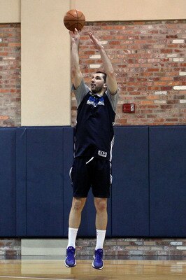 DALLAS, TX - JUNE 04:  Peja Stojakovic of the Dallas Mavericks shoots around on the practice court during a practice session prior to Game 3 of the 2011 NBA Finals at the American Airlines Center on June 4, 2011 in Dallas, Texas. NOTE TO USER: User expres