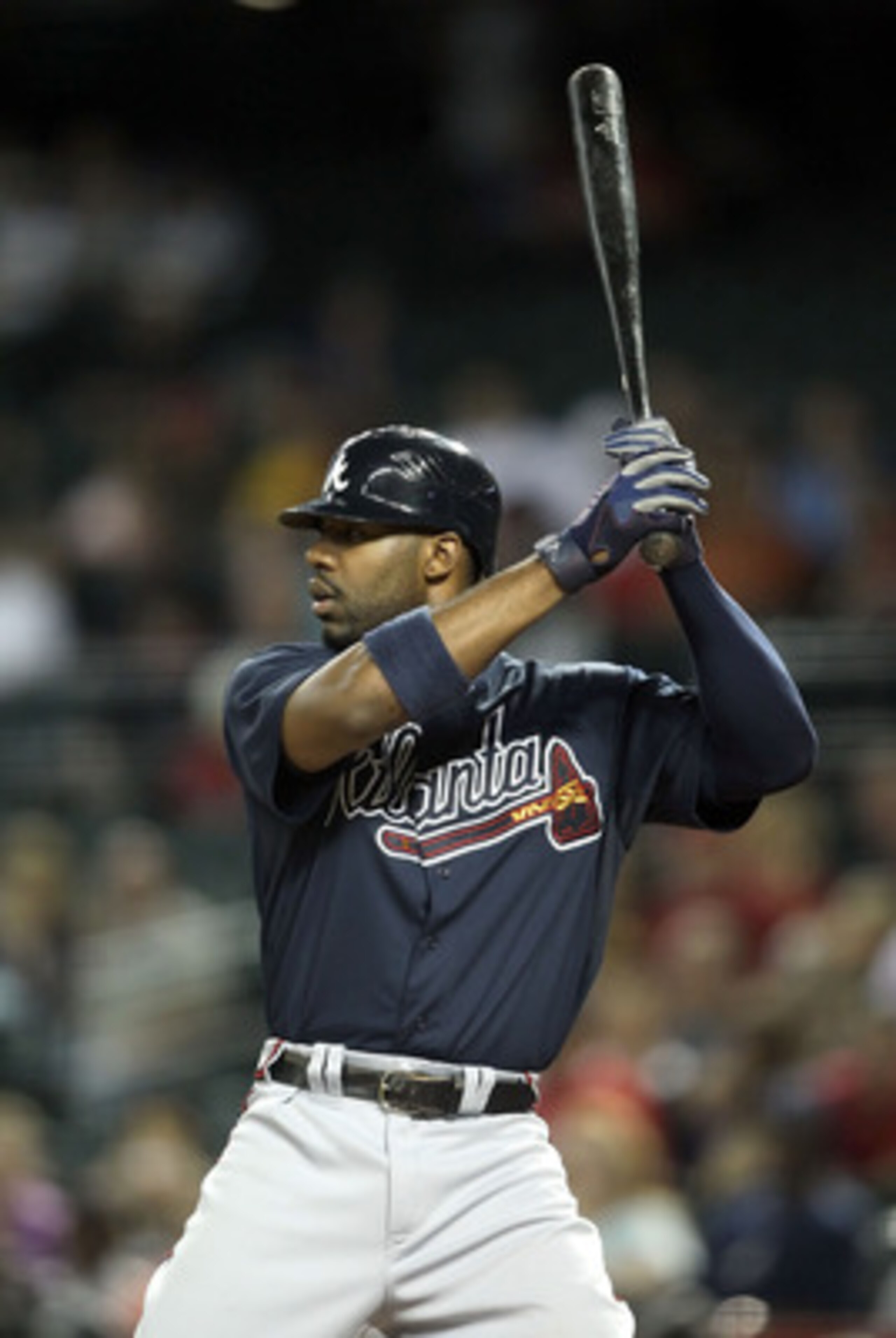 PHOENIX, AZ - MAY 18:  Jason Heyward #22 of the Atlanta Braves bats against the Arizona Diamondbacks during the Major League Baseball game at Chase Field on May 18, 2011 in Phoenix, Arizona.  The Diamondbacks defeated the Braves 5-4 in eleven innings.  (P
